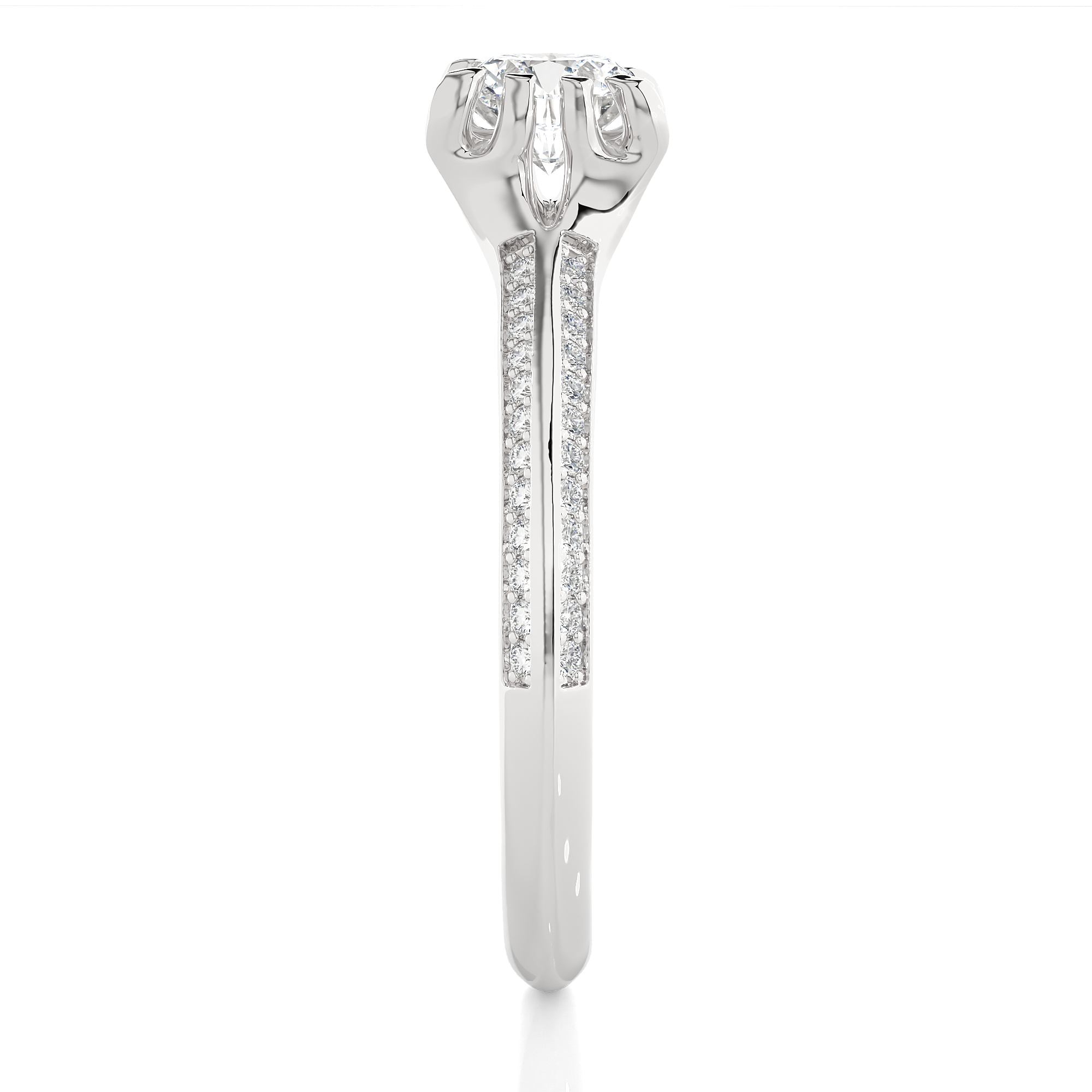 0.86 Carat G Color VS1 Clarity Diamond Studded Natural Diamond Ring.