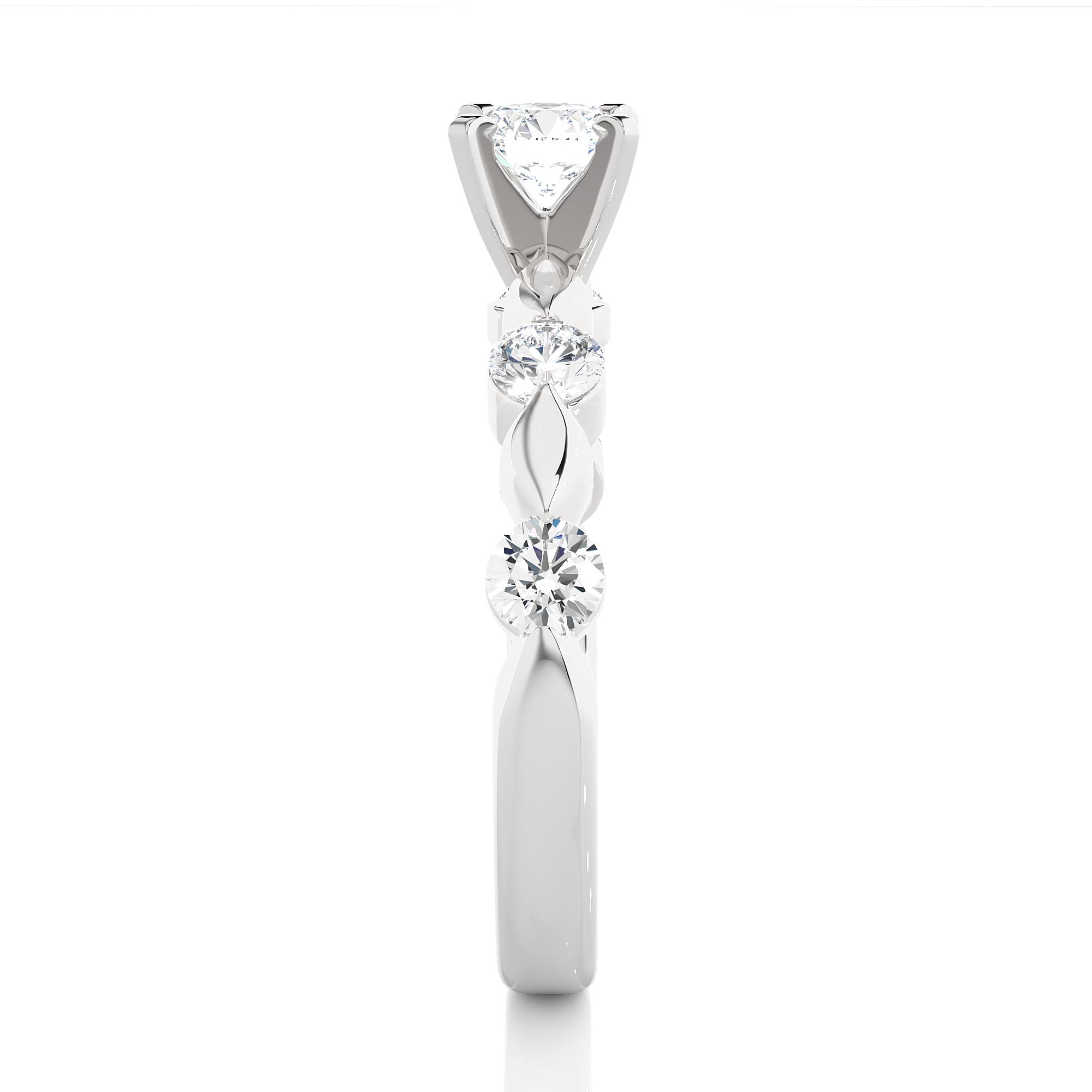 0.91 Carat G Color VS1 Clarity Diamond Studded Natural Diamond Ring.