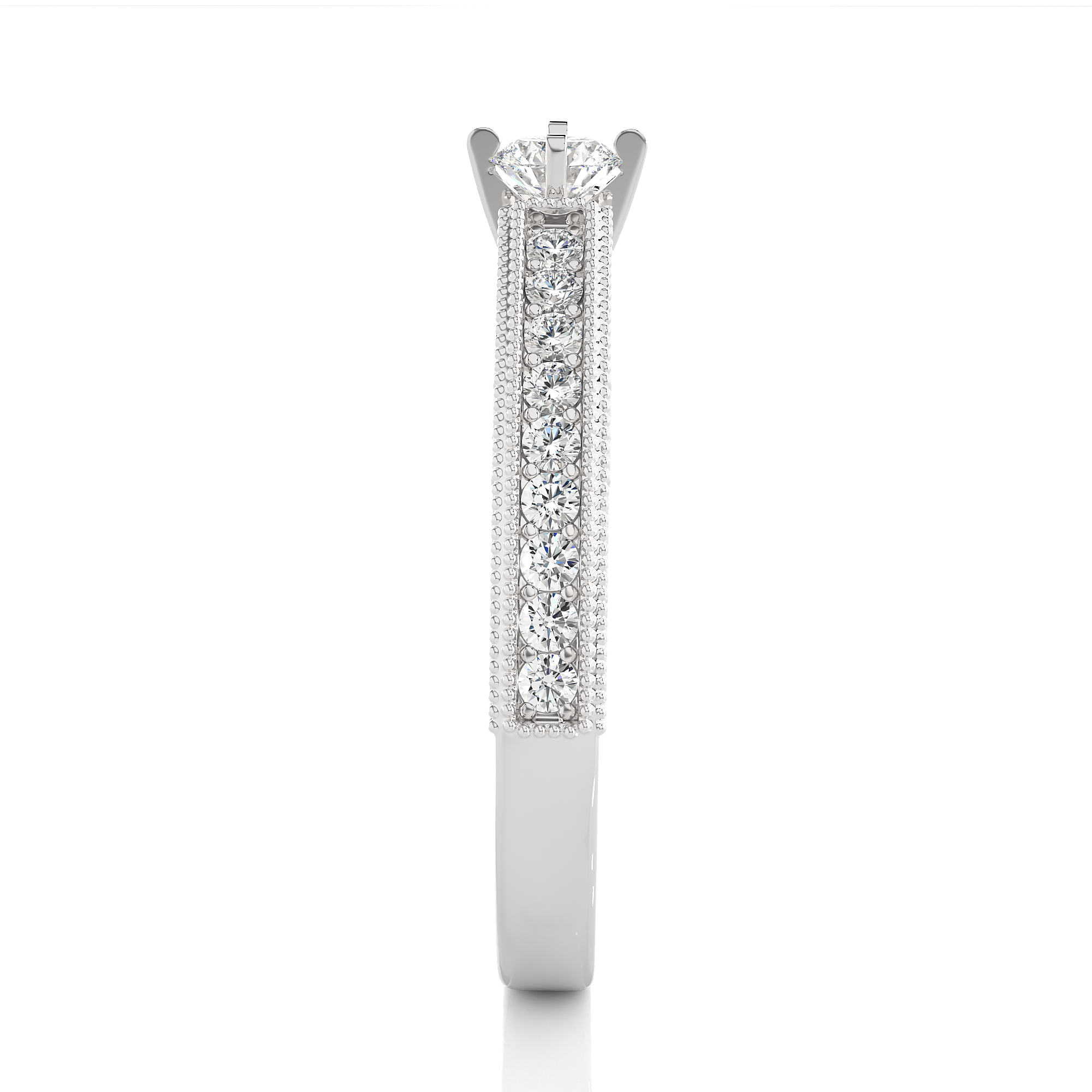 0.48 Carat H Color VS1 Clarity Diamond Studded Natural Diamond Ring.