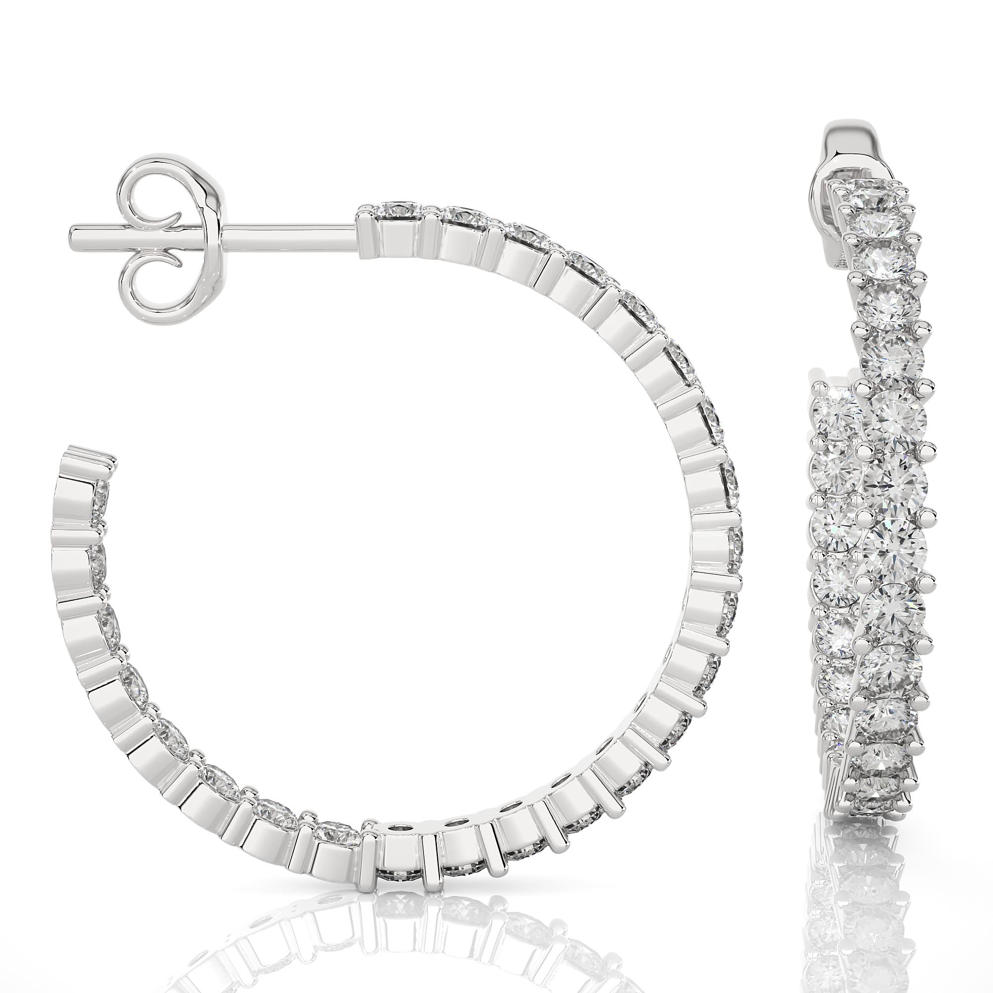 Buy 0.92Ct Natural Diamond Hoop Earrings | Solitairekart