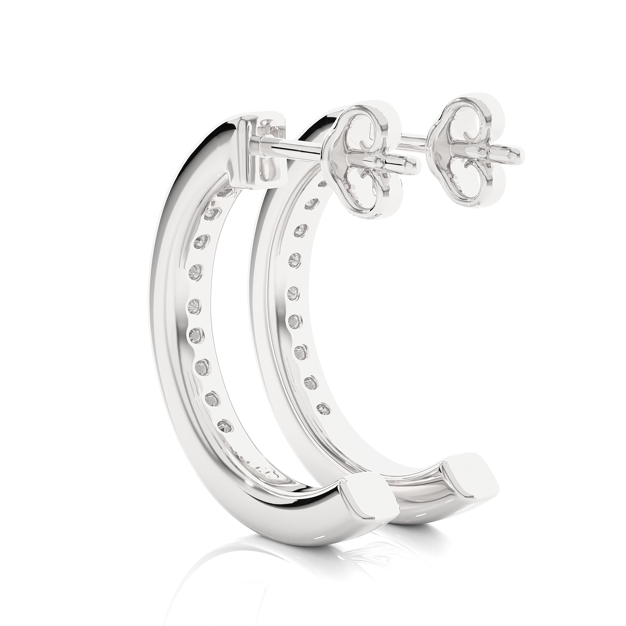 Buy 0.46Ct Natural Diamond Hoop Earrings | Solitairekart