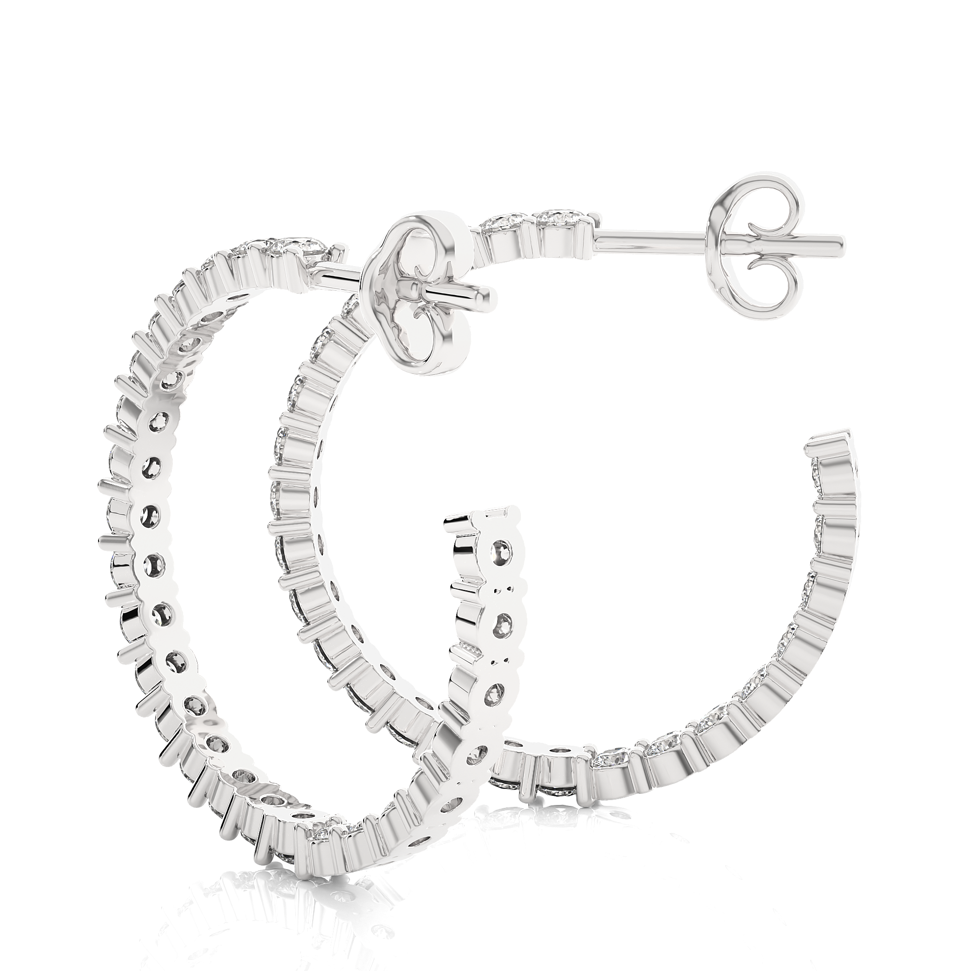 Buy 0.92Ct Natural Diamond Hoop Earrings | Solitairekart