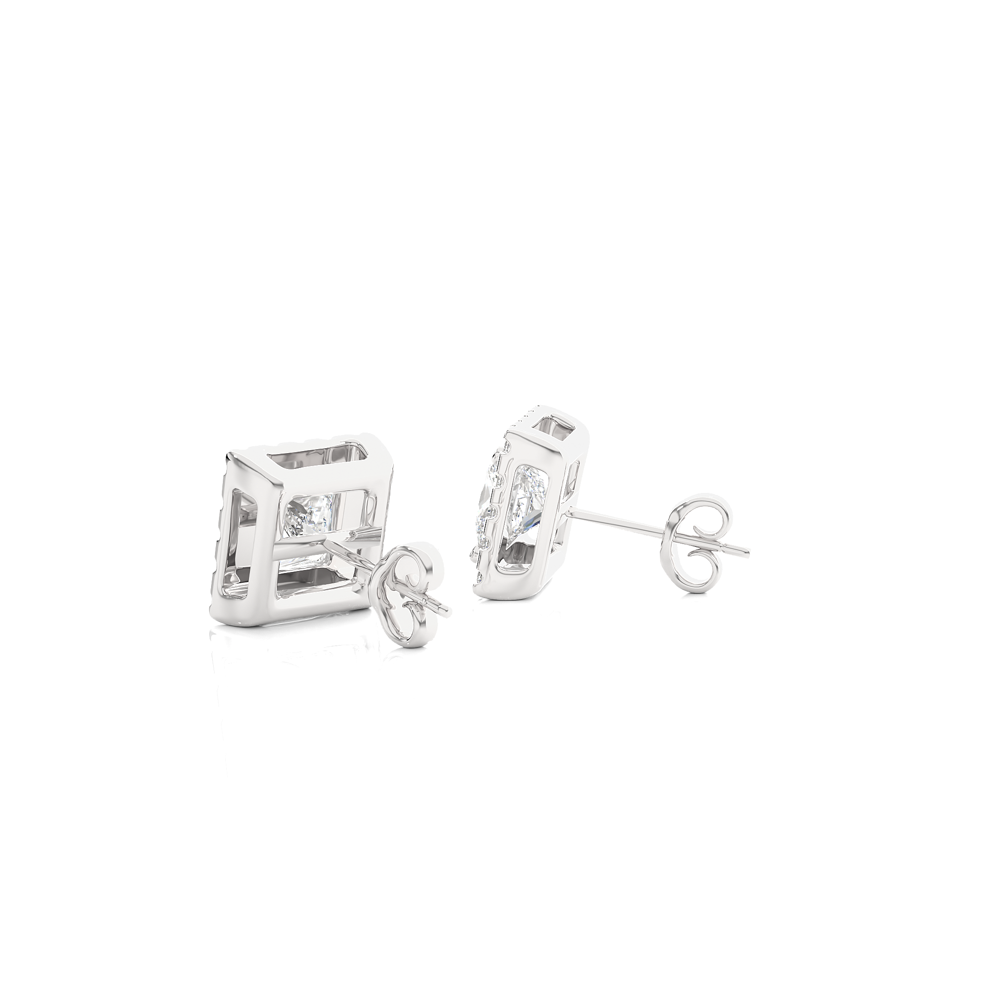 Buy 2.15Ct Princess Diamond Stud Earrings | Solitairekart