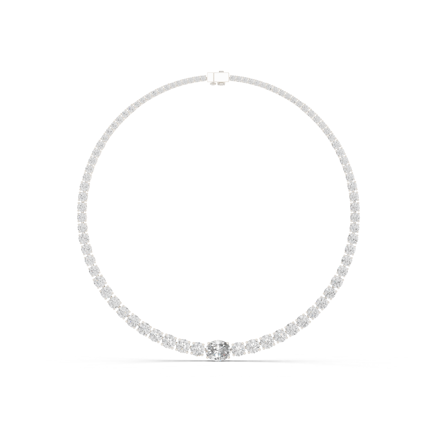 26.82 Ct Natural Diamond Tennis Necklace – H/SI2