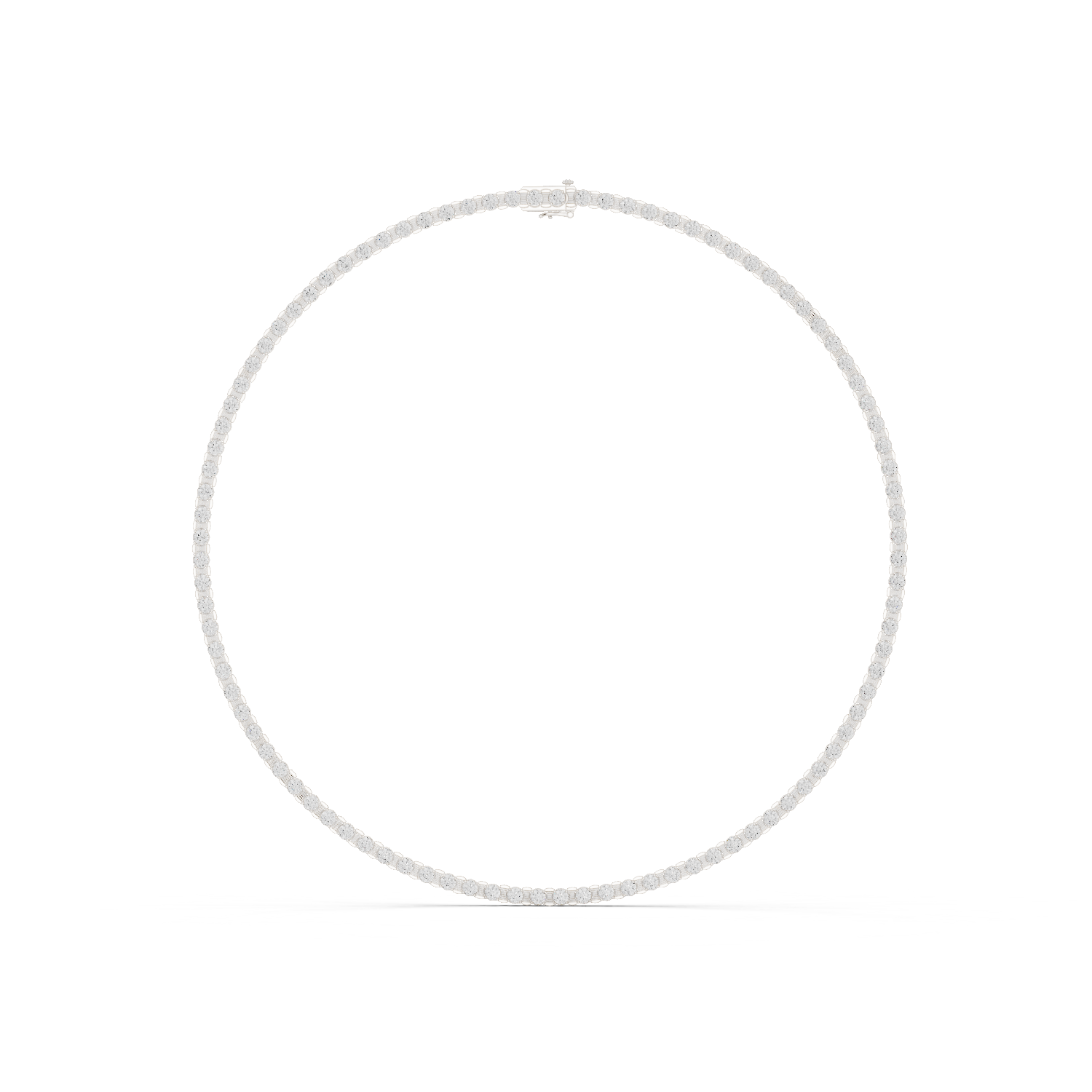 14.016 Ct Natural Diamond Tennis Necklace GH SI