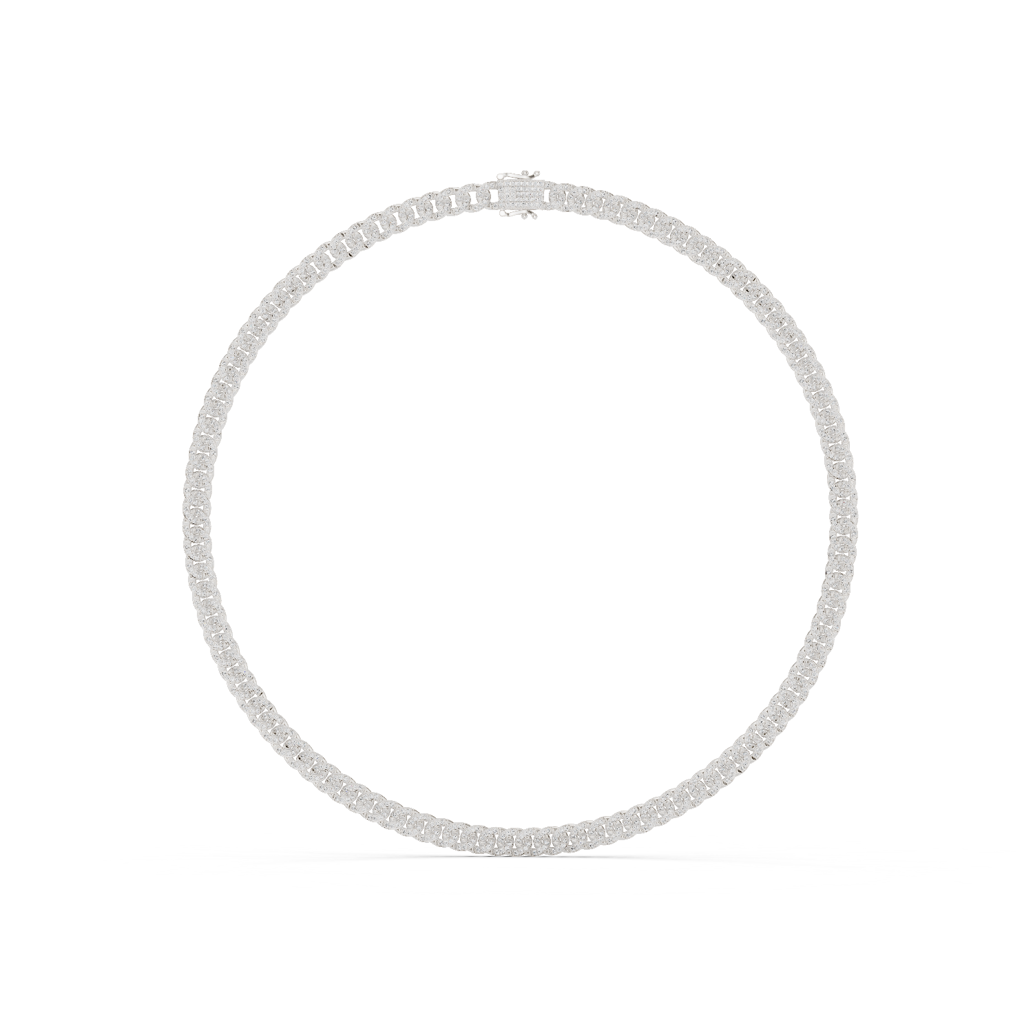 Solitairekart 7.208 Ct Natural Diamond Cuban Necklace