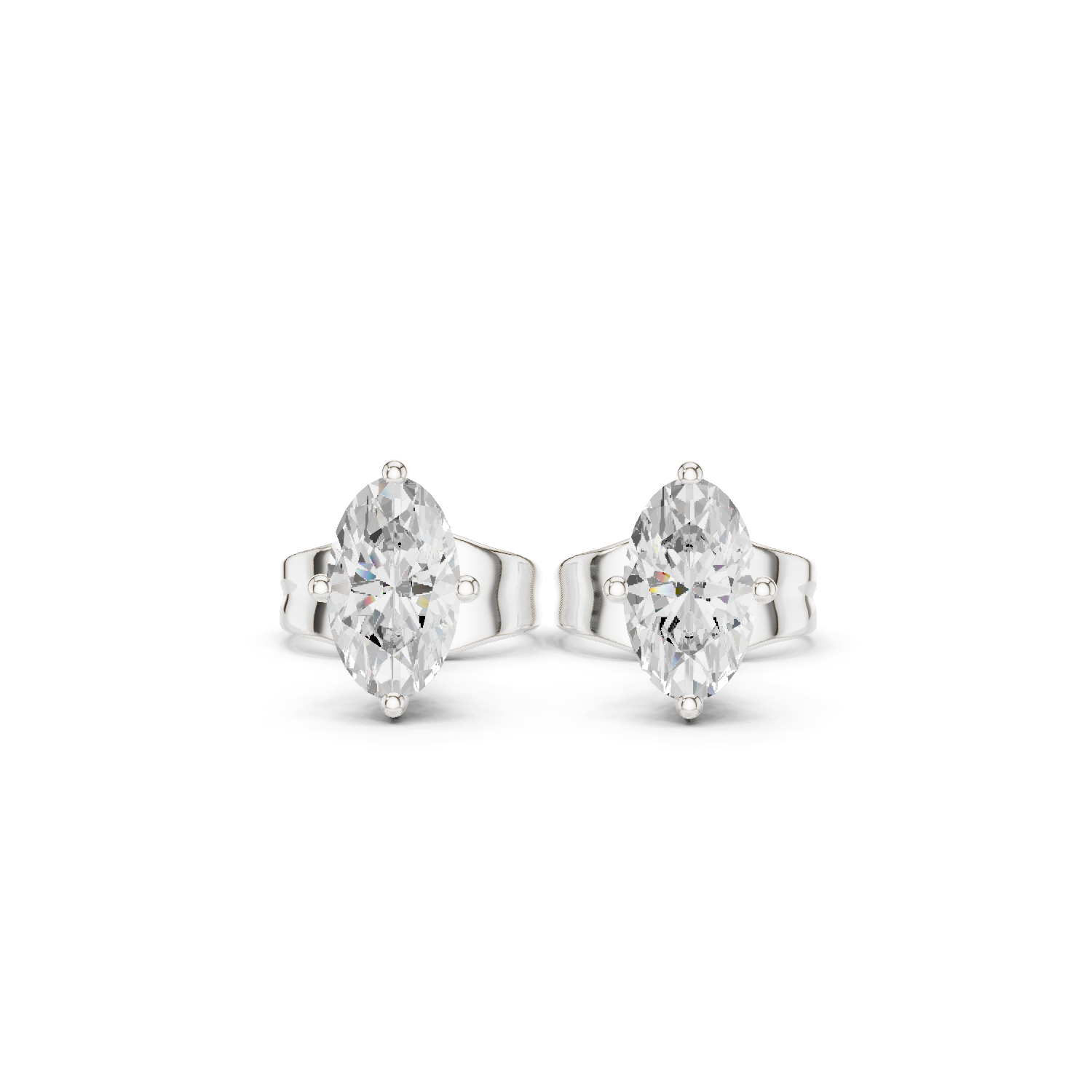 0.50 Carat Natural Diamond Oval Solitaire Studs – H Color, VS2 Clarity