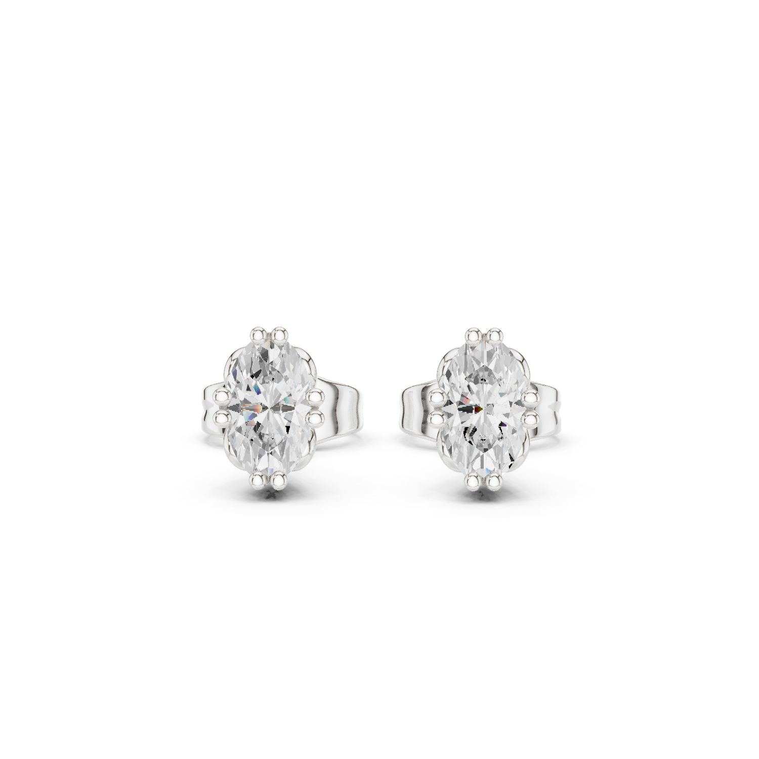 0.50 Carat Natural Diamond Oval Studs – H Color, VS1 Clarity