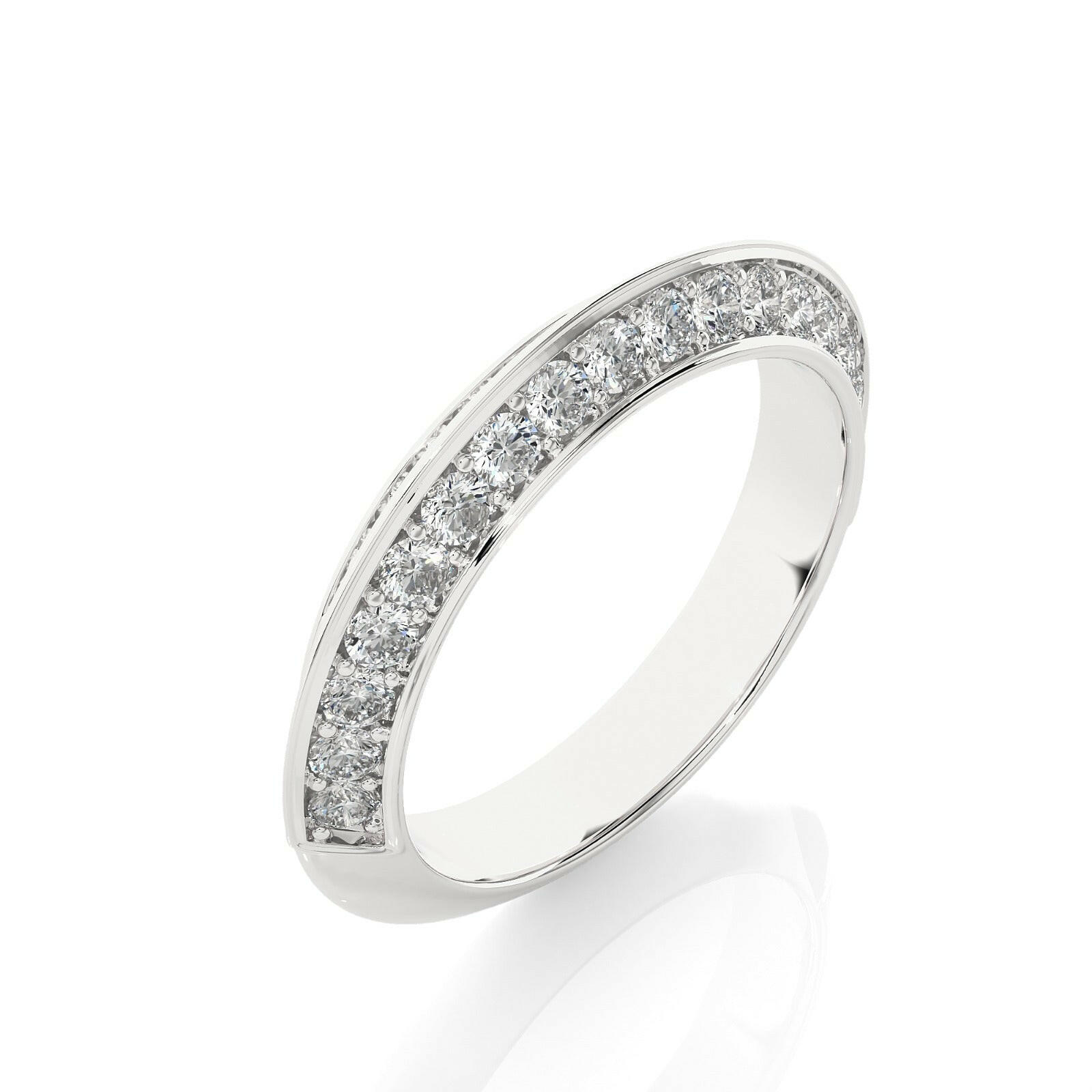 1.02 Carat HI Color VS1 Clarity Diamond-Studded Natural Diamond Ring.