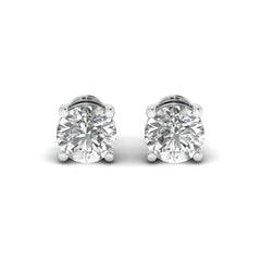 14K Gold Studded TW 4 Carat D Color VS1 Clarity Lab Grown Diamond Studs