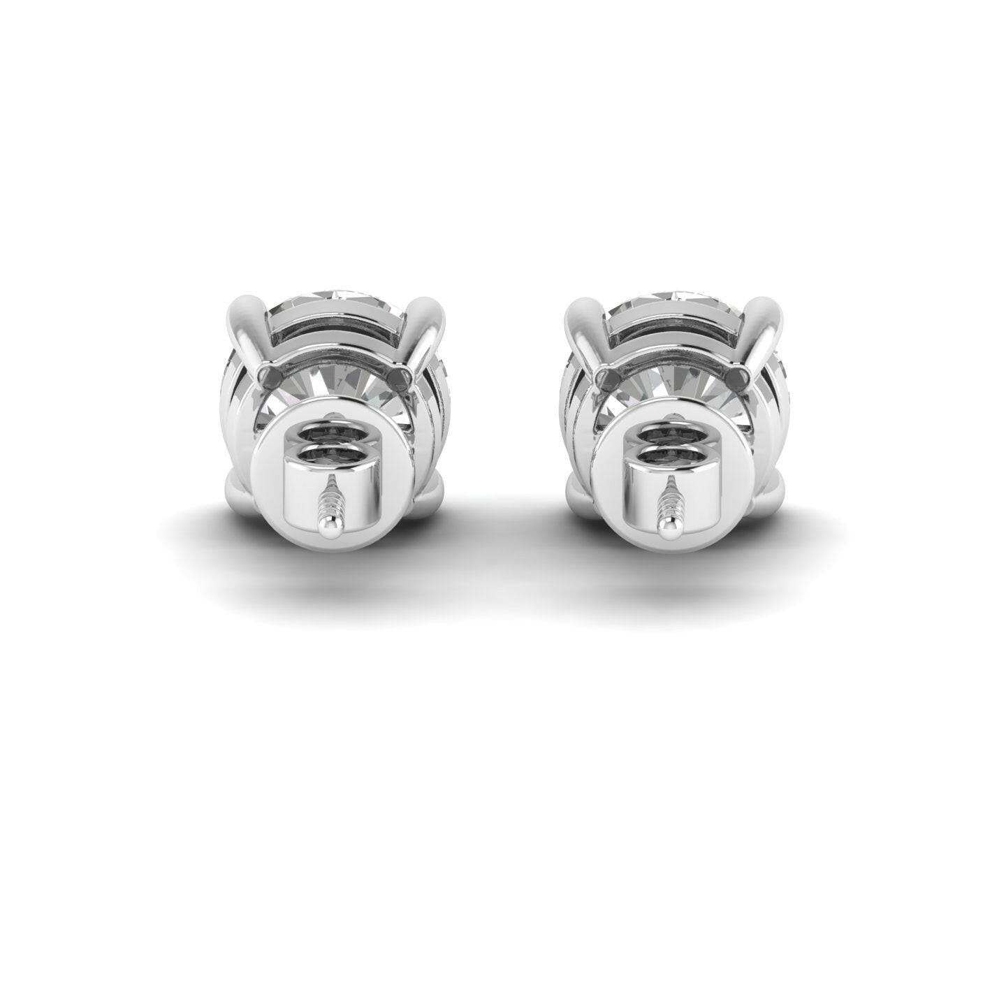 14K Gold Studded TW 4 Carat D Color VS1 Clarity Lab Grown Diamond Studs.