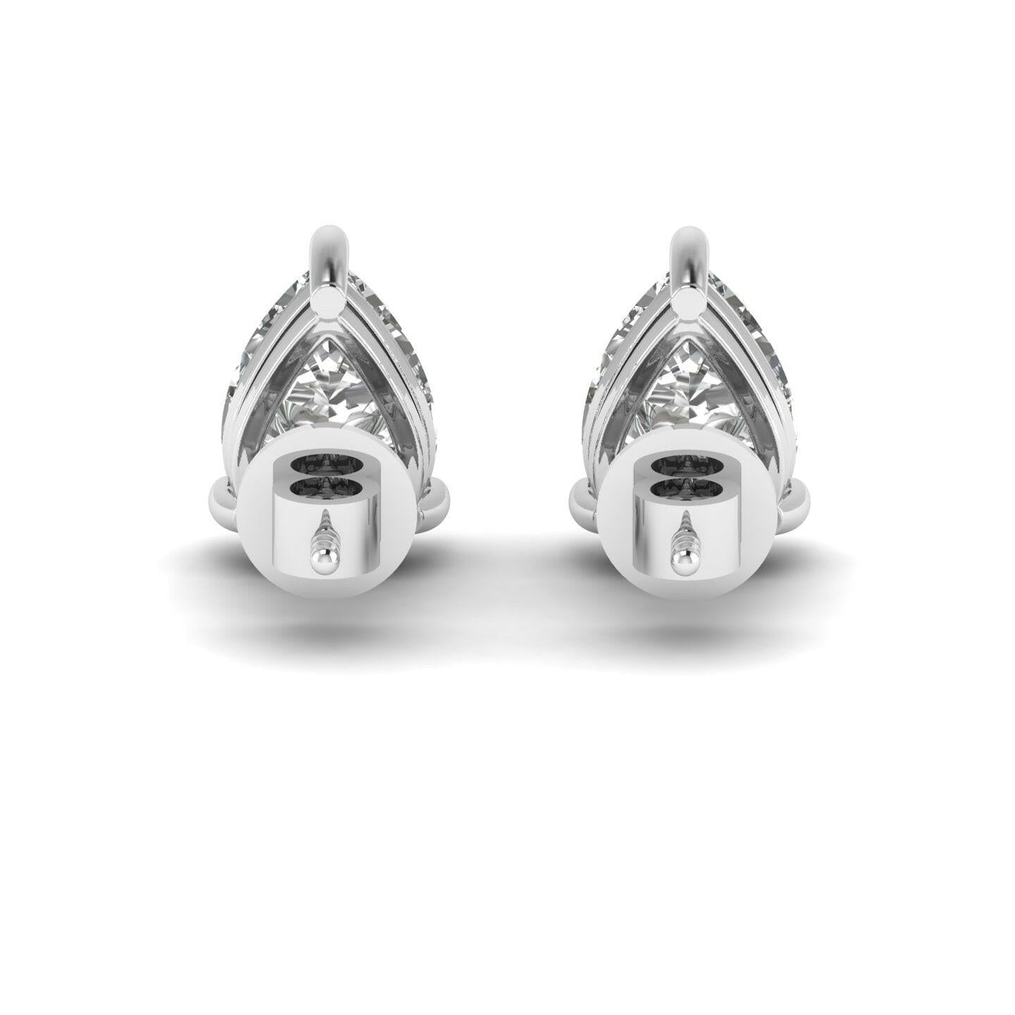 14K Gold Studded TW 4 Carat E Color VS1 Clarity Lab Grown Diamond Studs.