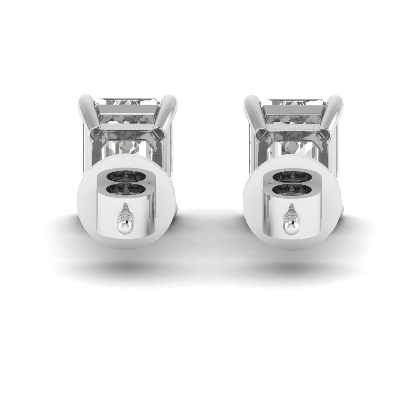 14K Gold Studded TW 2 Carat D Color VS1 Clarity Lab Grown Diamond Studs.