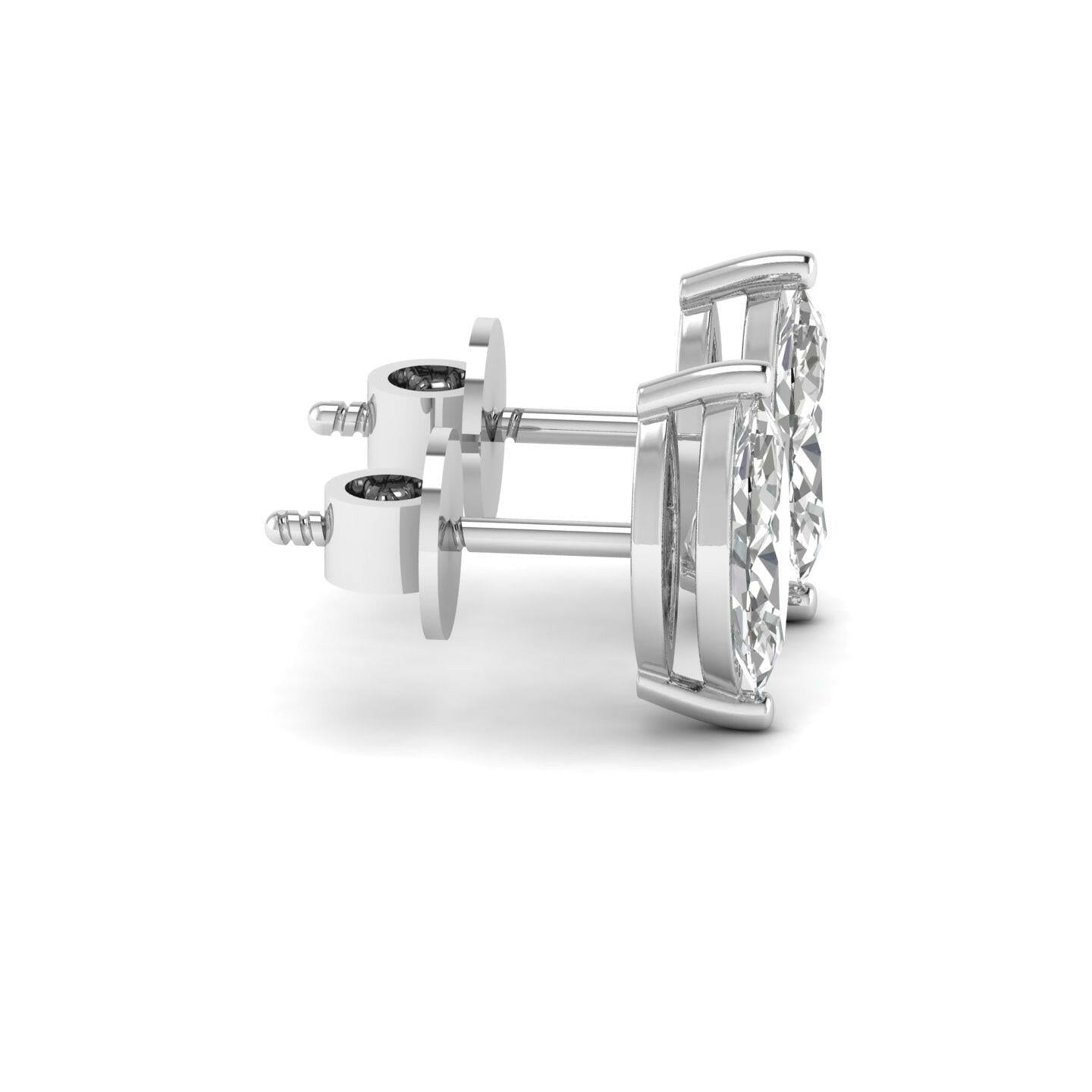 14K Gold Studded TW 1.5 Carat F Color VS1 Clarity Lab Grown Diamond Studs.