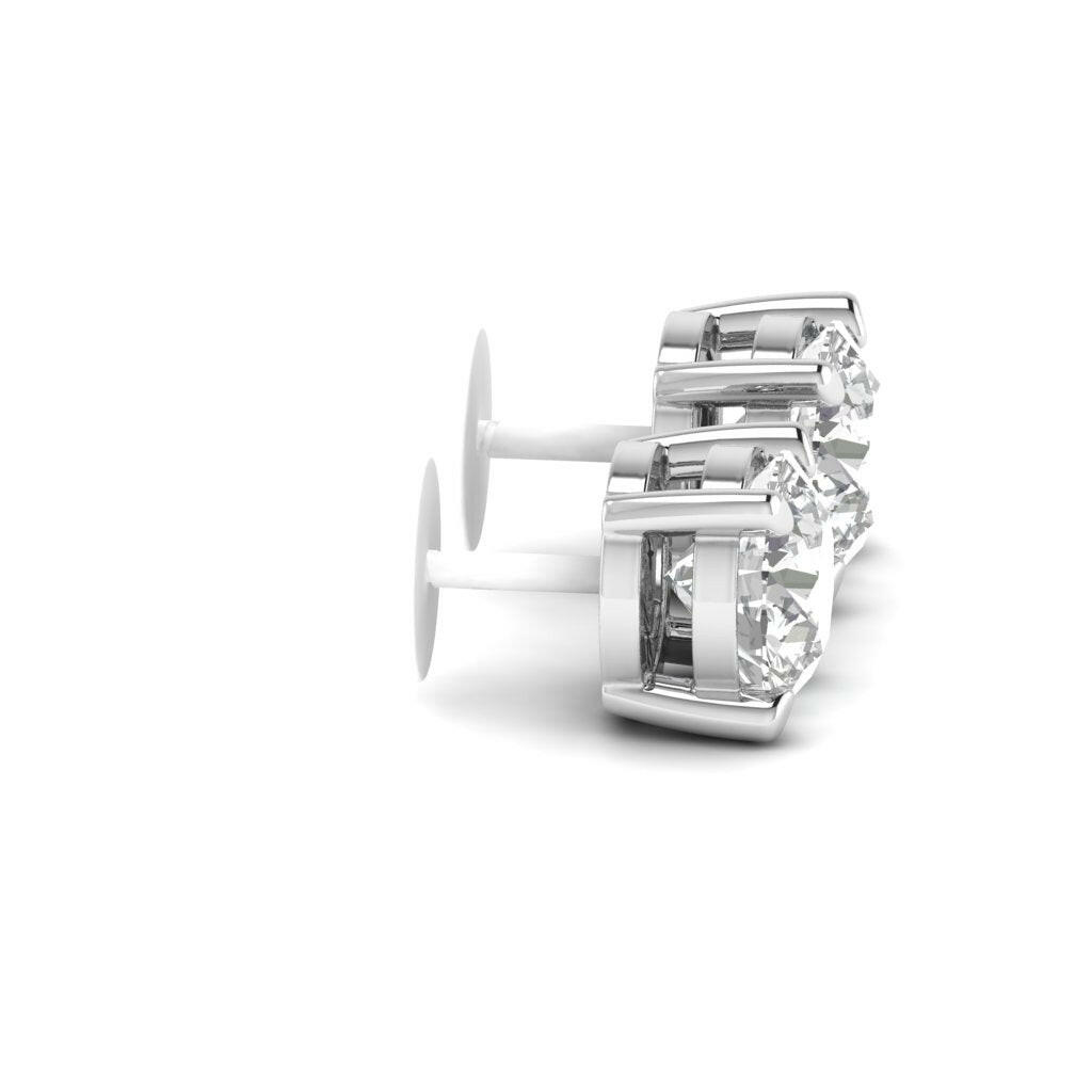 14K Gold Studded Tw 2.6 Carat E Color VS1 Clarity Lab Grown Diamond Studs.