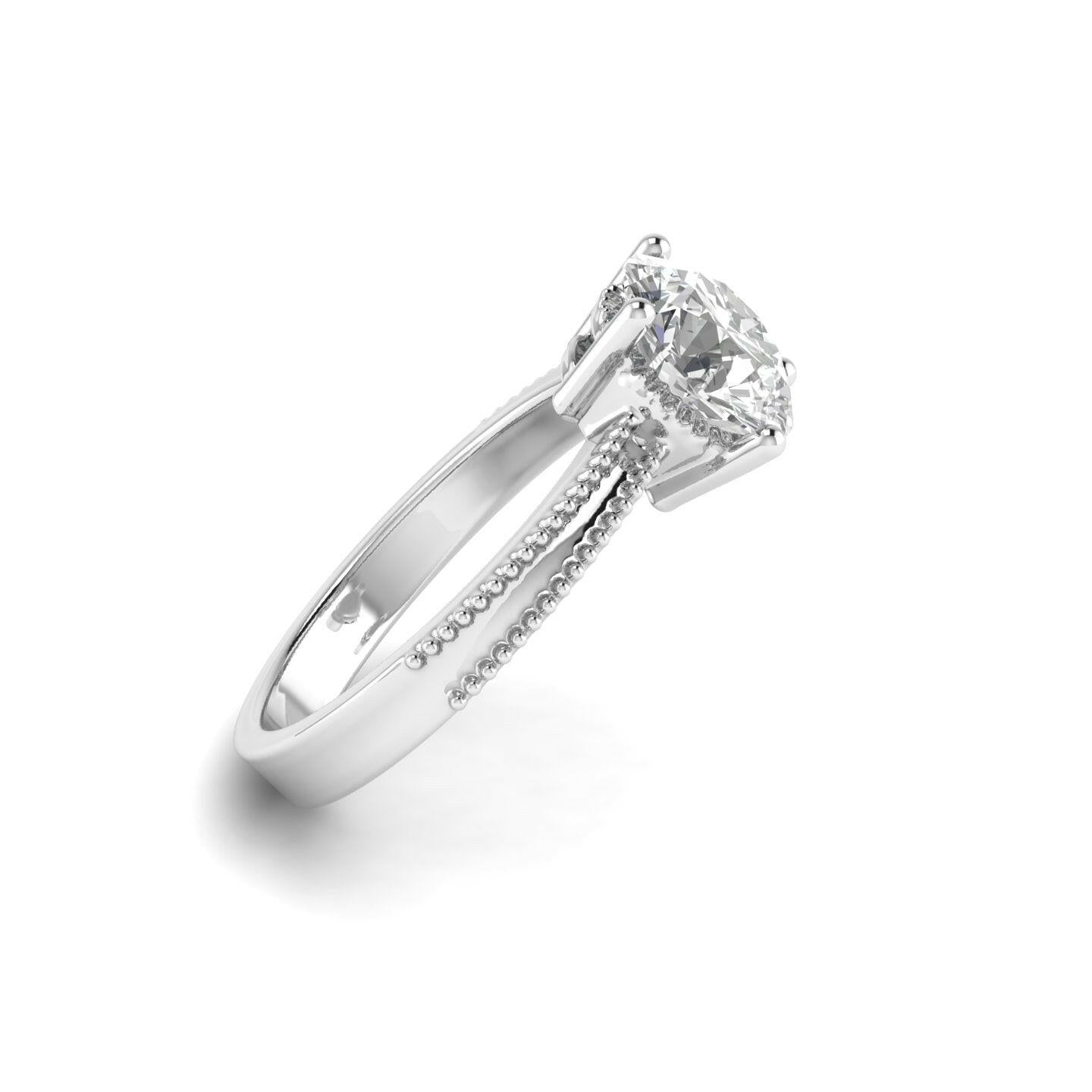 White Gold Studded 2.11 CARAT Lab Grown Diamond Ring-F Color VVS2 Clarity.