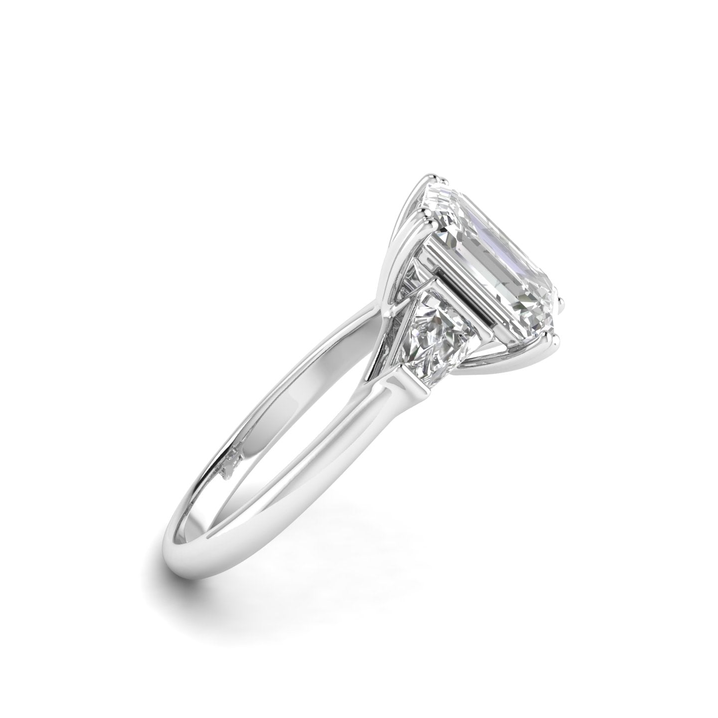 White Gold Studded 3.3 Carat Lab Grown Diamond Ring-G Color VS2 Clarity
