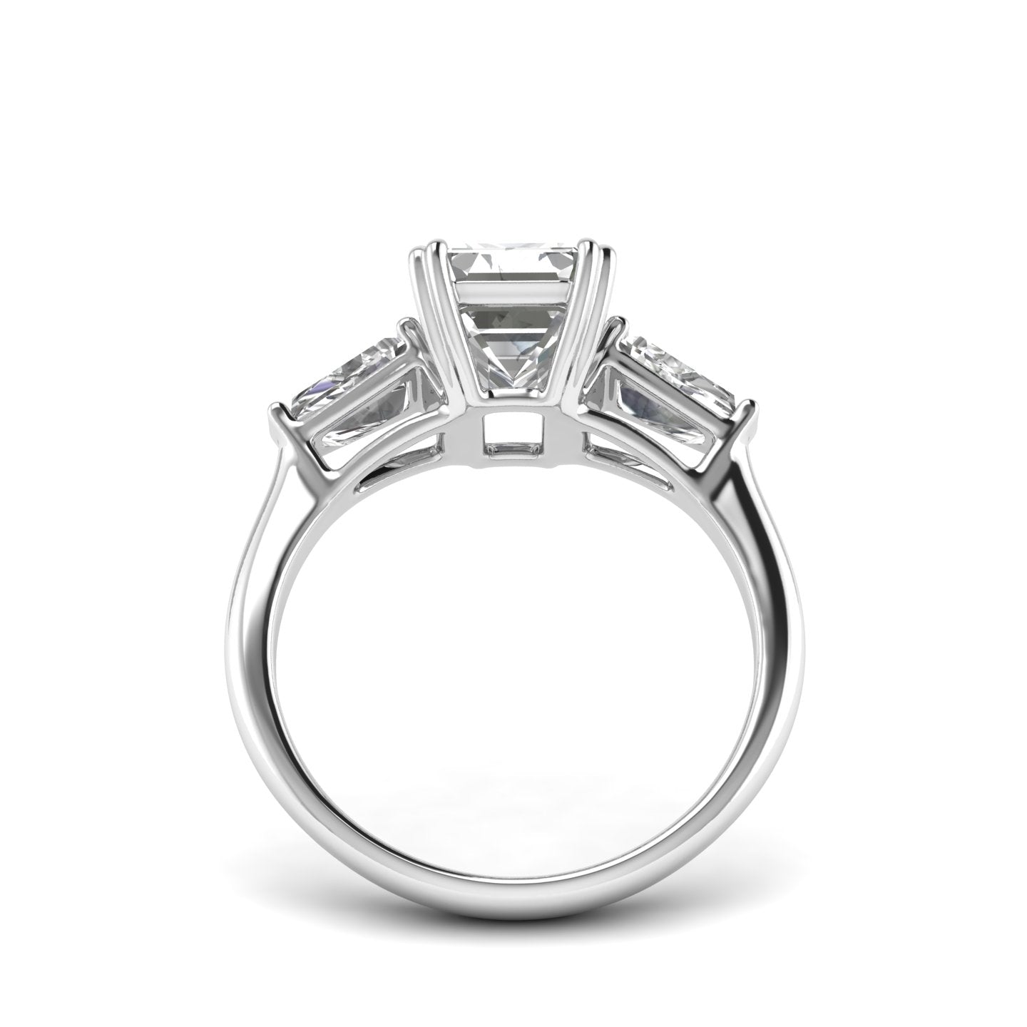 White Gold Studded 3.3 Carat Lab Grown Diamond Ring-G Color VS2 Clarity