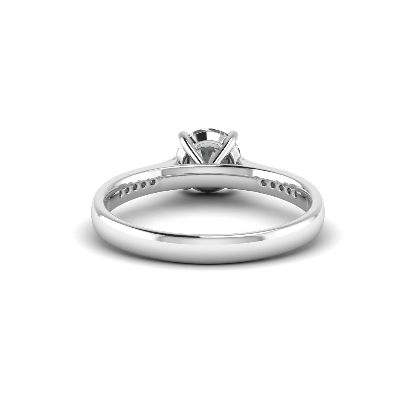 White Gold Studded 0.912 Carat Lab Grown Diamond Ring-D Color VVS Clarity.