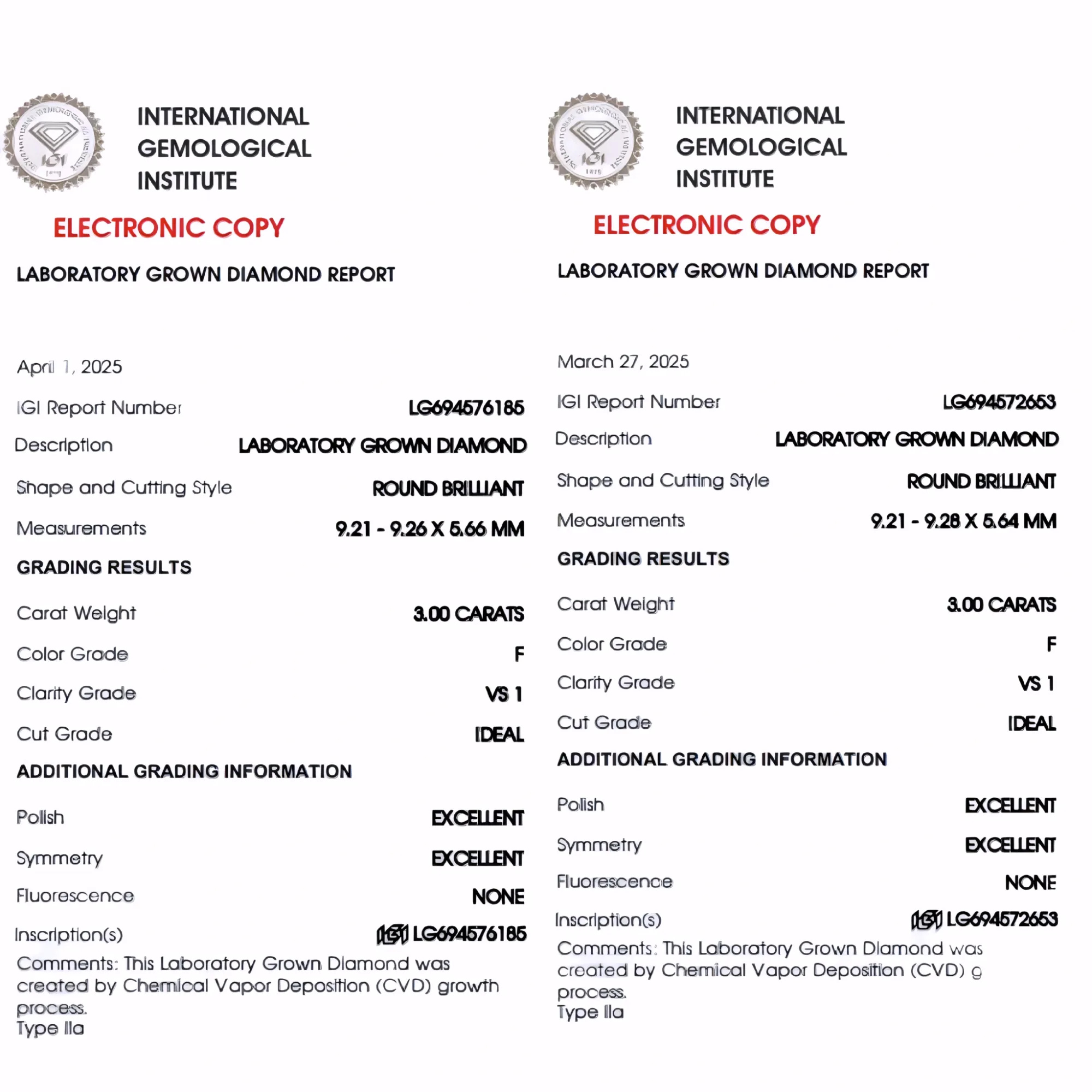 Solitairekart 3+3Carat F Color, VS1 Clarity Combo Lab Grown Diamond For Studs