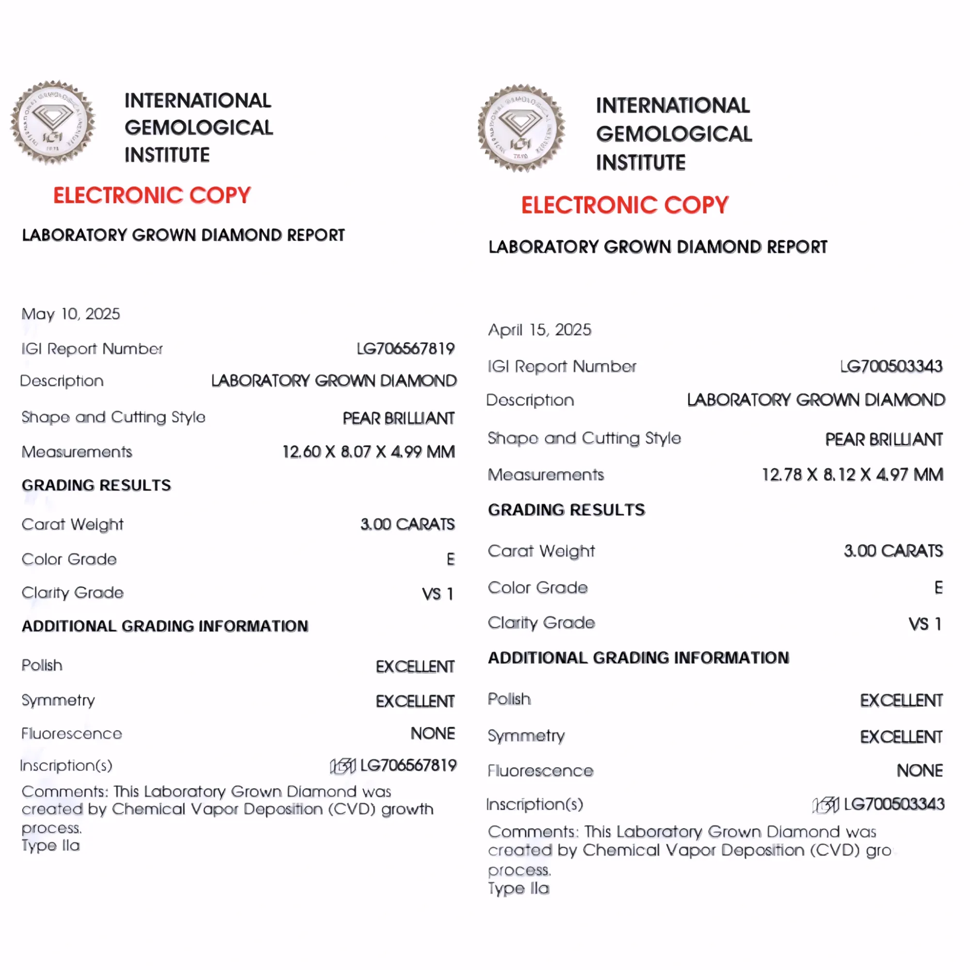Solitairekart 3+3Carat E Color, VS1 Clarity Combo Lab Grown Diamond For Studs