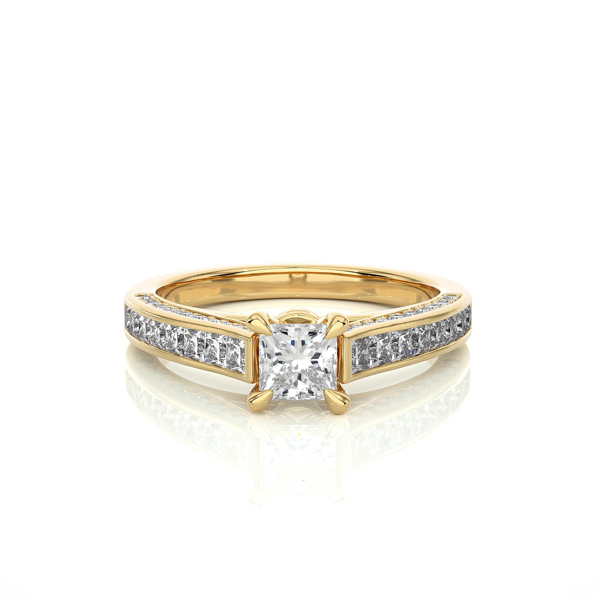 1.27 Carat I Color VS1 Clarity Diamond Studded Natural Diamond Ring.