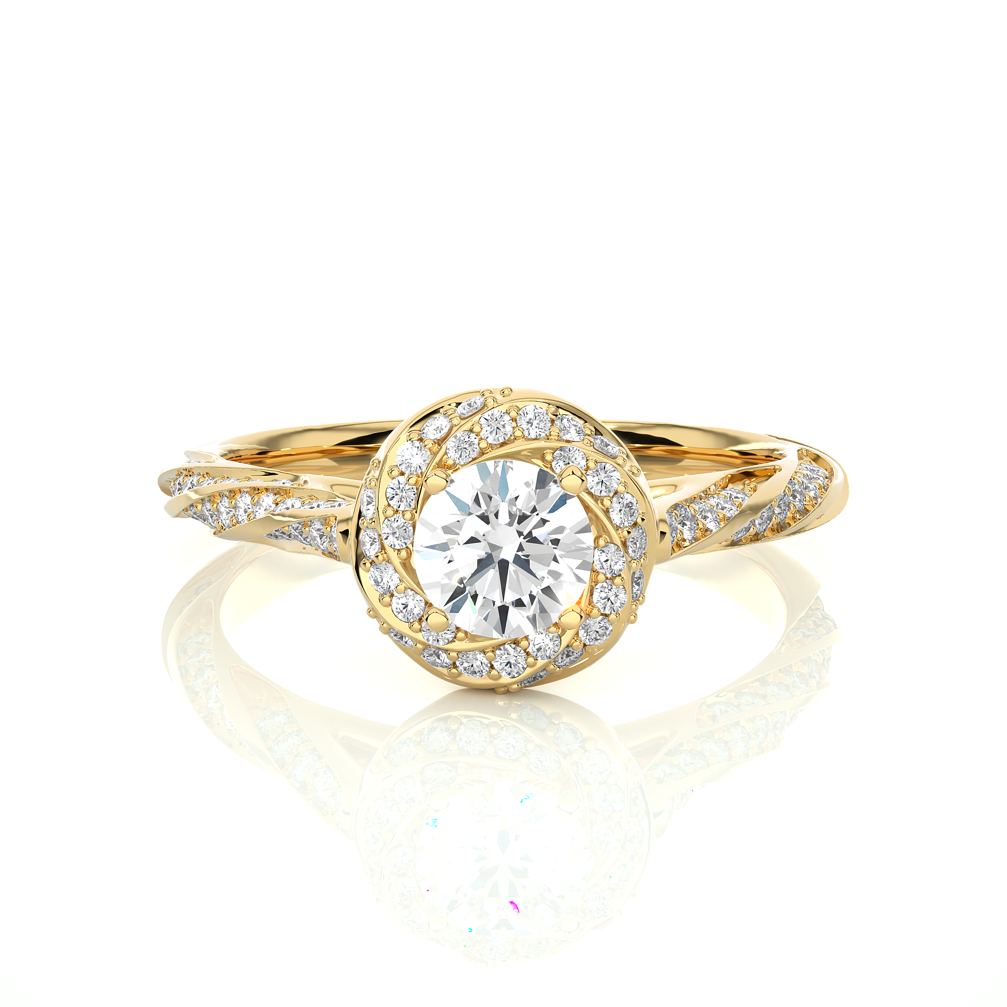0.94 Carat H Color VS1 Clarity Diamond Studded Natural Diamond Ring.