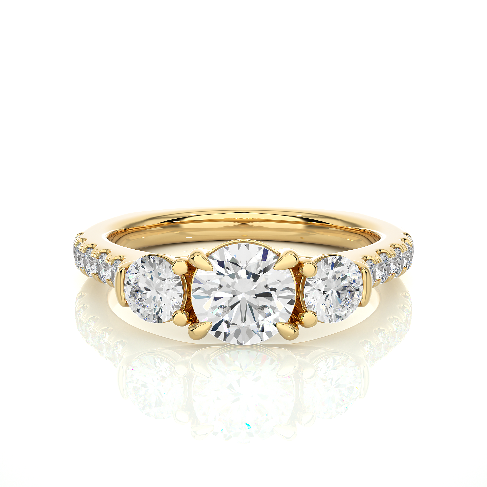 1.55 Carat H Color VS1 Clarity Diamond Studded Natural Diamond Ring.