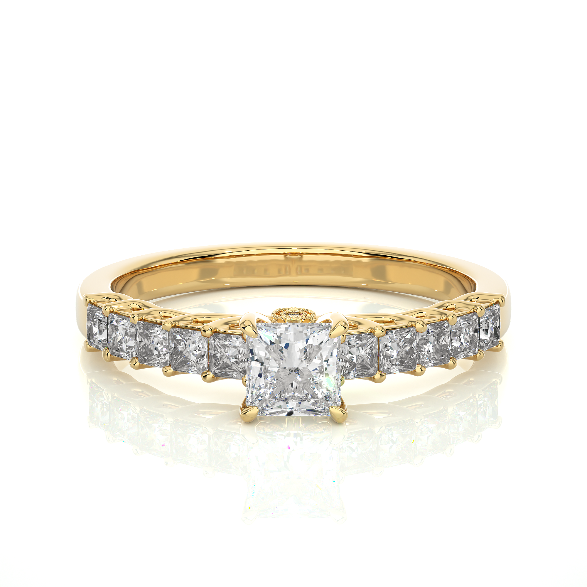 0.85 Carat H Color VS1 Clarity Diamond Studded Natural Diamond Ring.