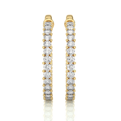 1.84 Carat IJ Color VS Clarity Diamond Studded Natural Diamond Hoop Earrings
