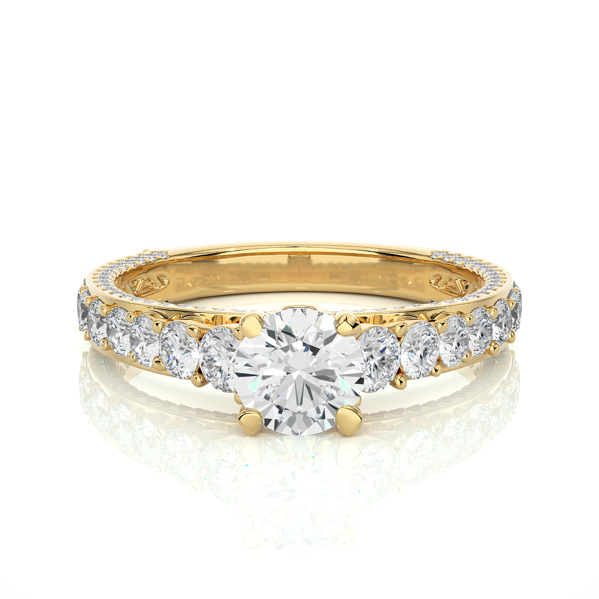 1.79 Carat H Color VS1 Clarity Diamond Studded Natural Diamond Ring.
