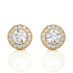 1.98 Carat H Color VS1 Clarity Diamond Studded Natural Diamond Studs Earrings