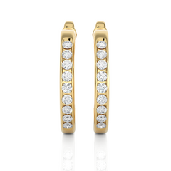 0.46 Carat Diamond Studded Natural Diamond Hoop Earrings