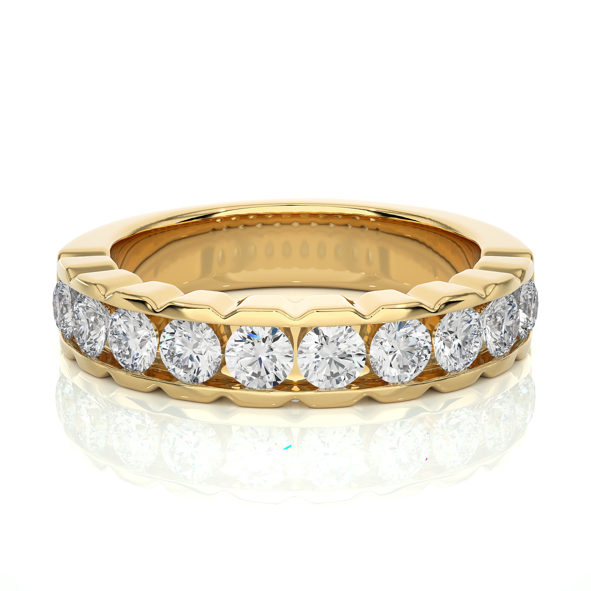 1.01 Carat H Color VS1 Clarity Diamond Studded Natural Diamond Ring.