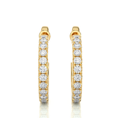 0.70 Carat EF Color VS Clarity Diamond Studded Natural Diamond Hoop Earrings