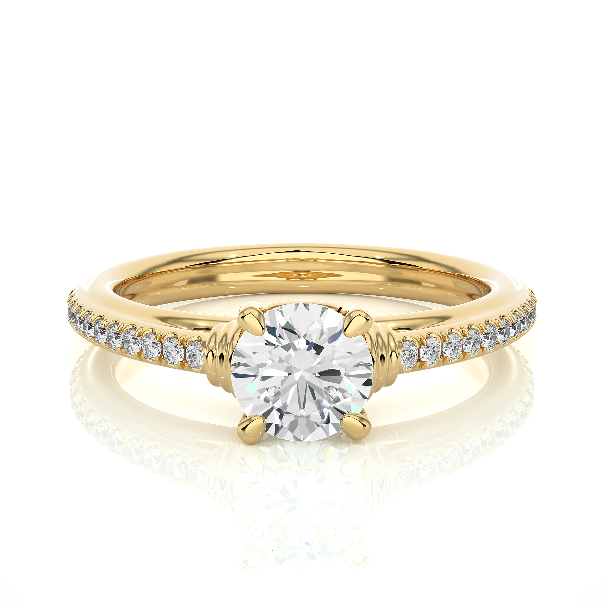 1.26 Carat H Color VS1 Clarity Diamond Studded Natural Diamond Ring.