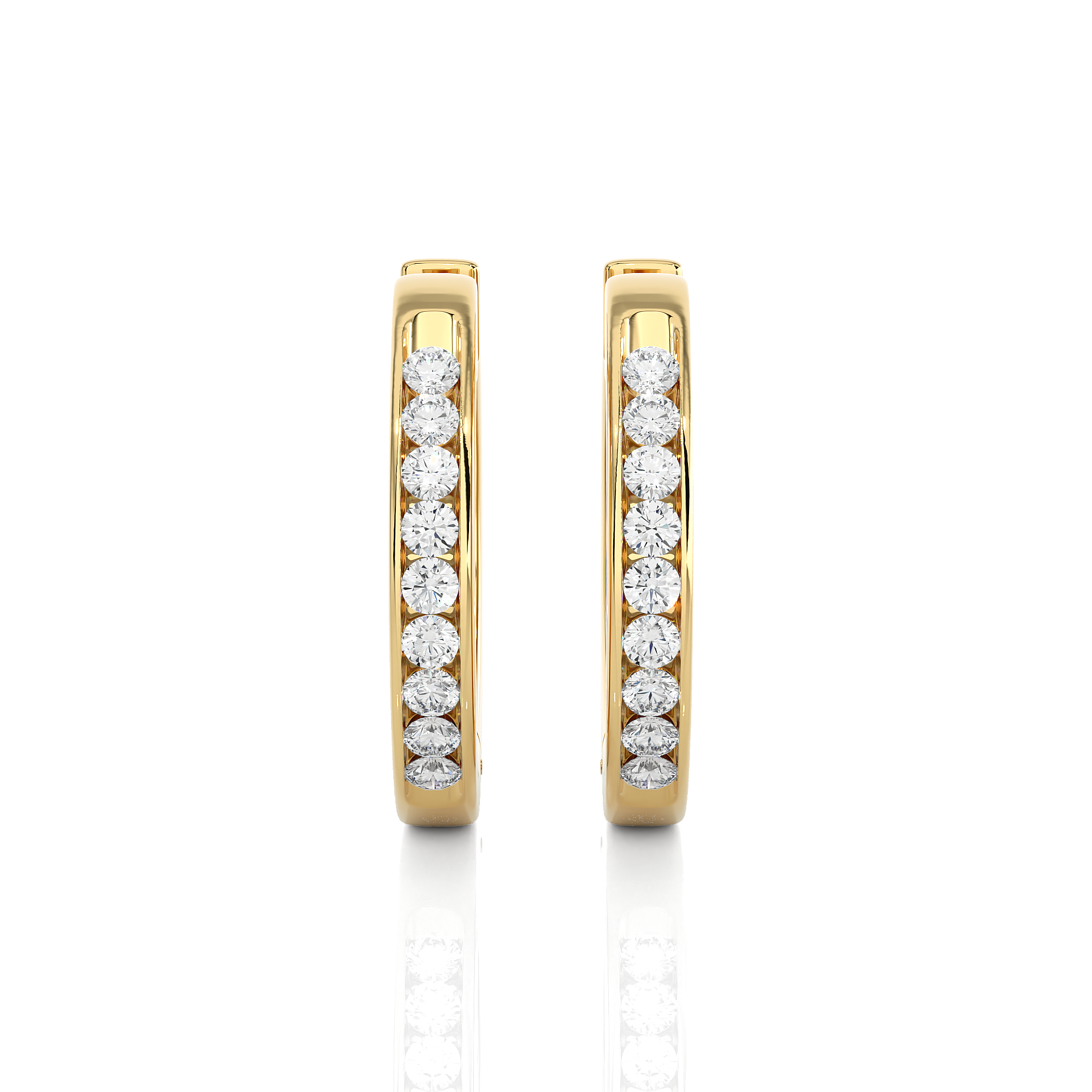 0.52 Carat HI Color VS1 Clarity Diamond Studded Natural Diamond Hoop Earrings.