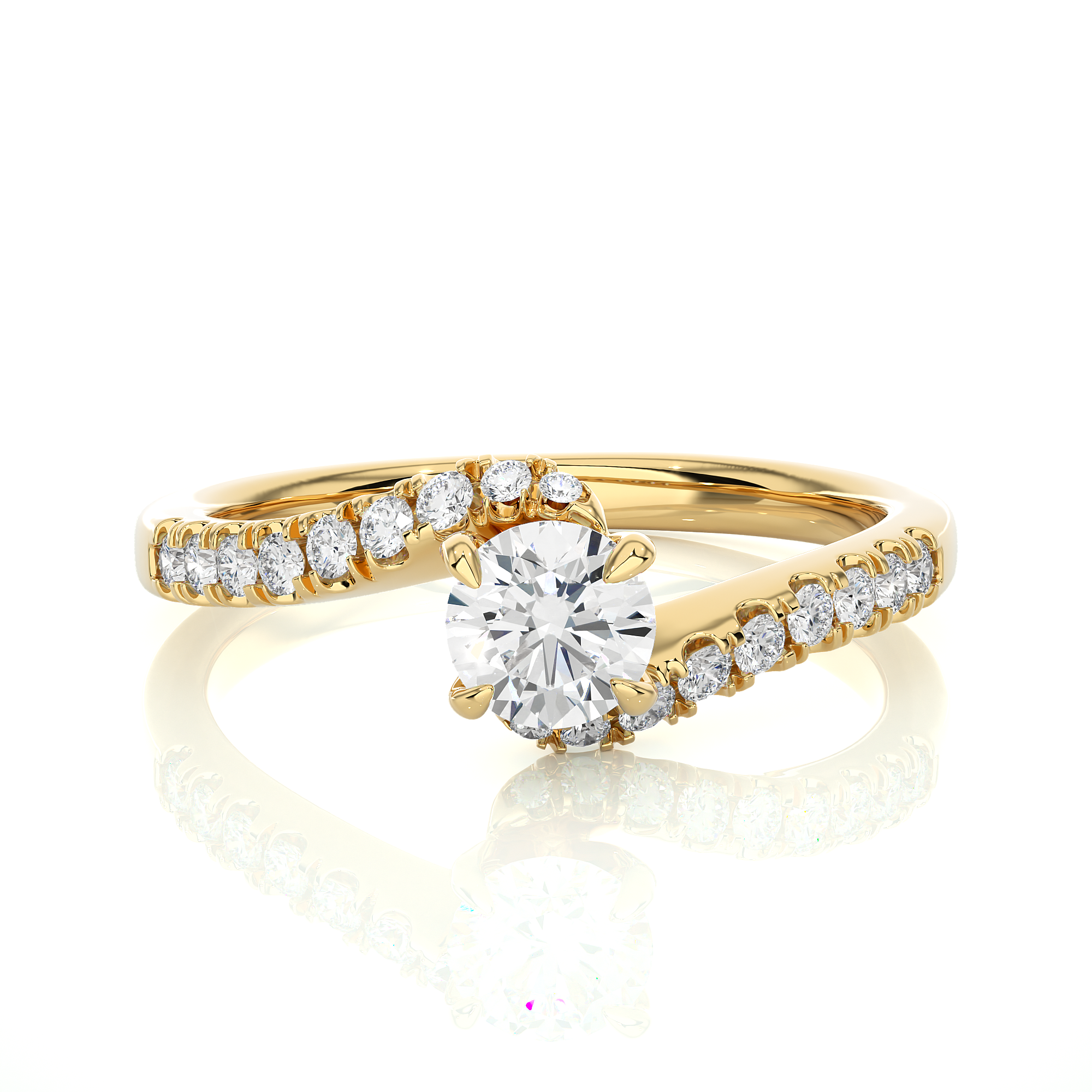 0.67 Carat H Color VS1 Clarity Diamond Studded Natural Diamond Ring.