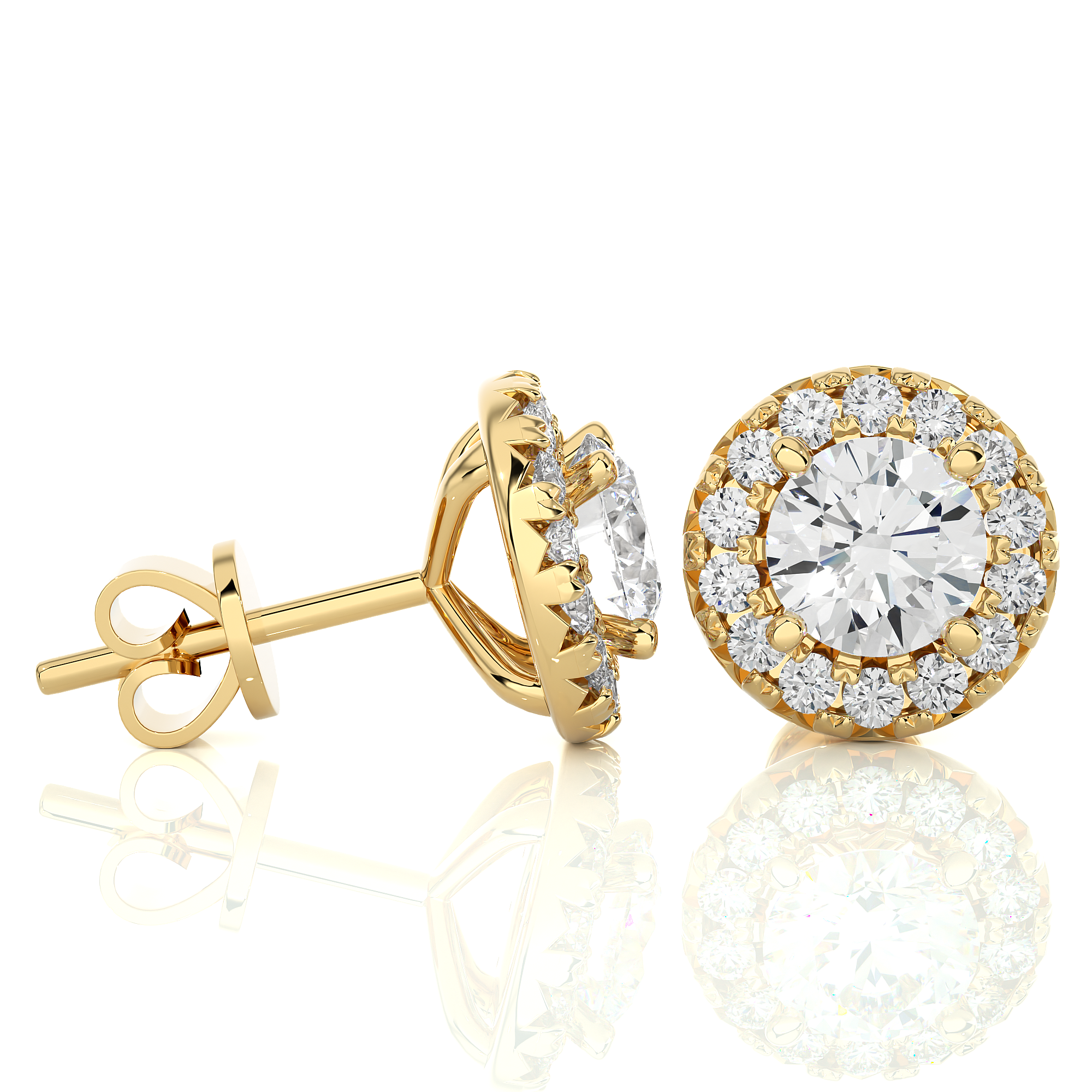 Buy 1.98Ct Natural Diamond Stud Earrings | Solitairekart