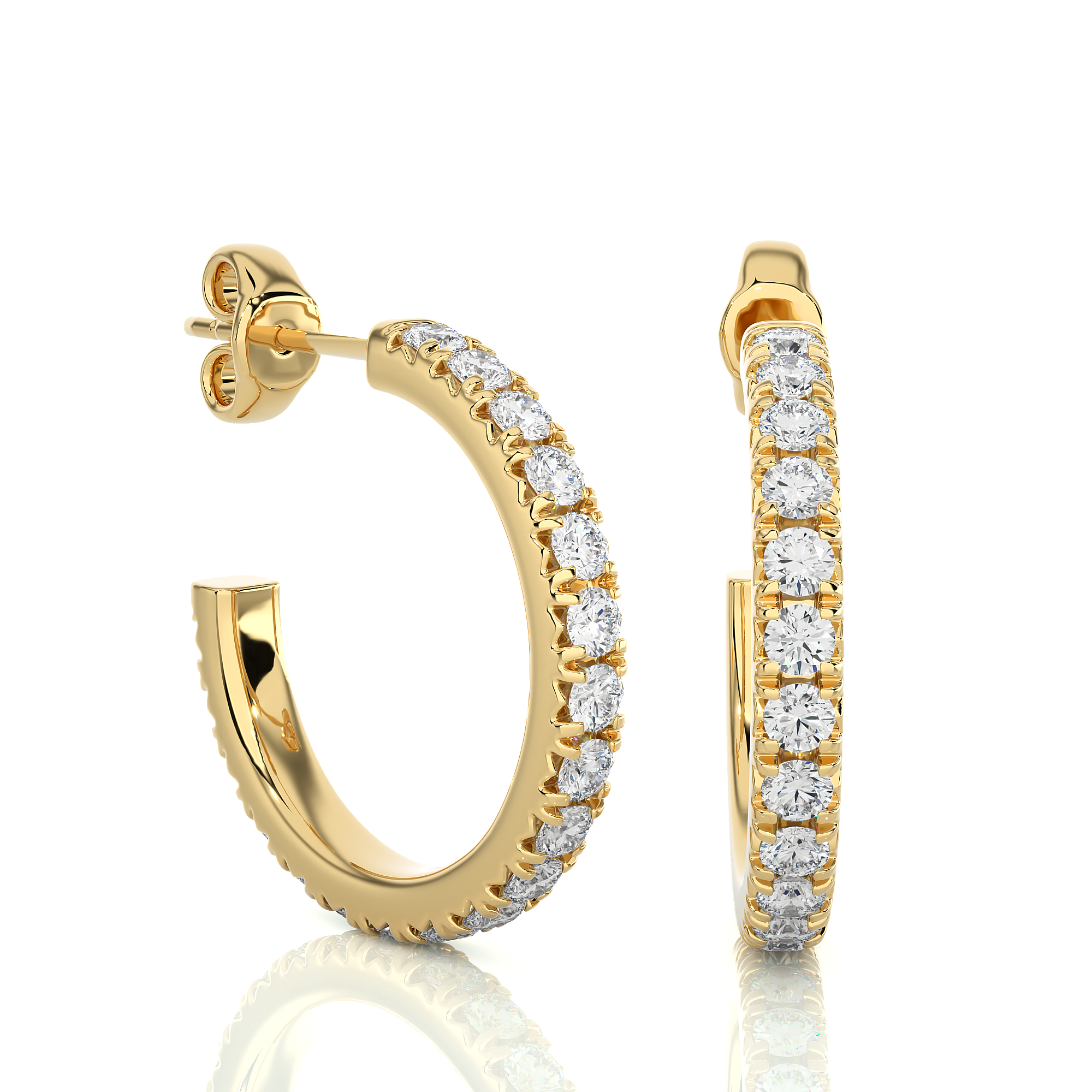 Buy 0.70Ct Natural Diamond Hoop Earrings | Solitairekart