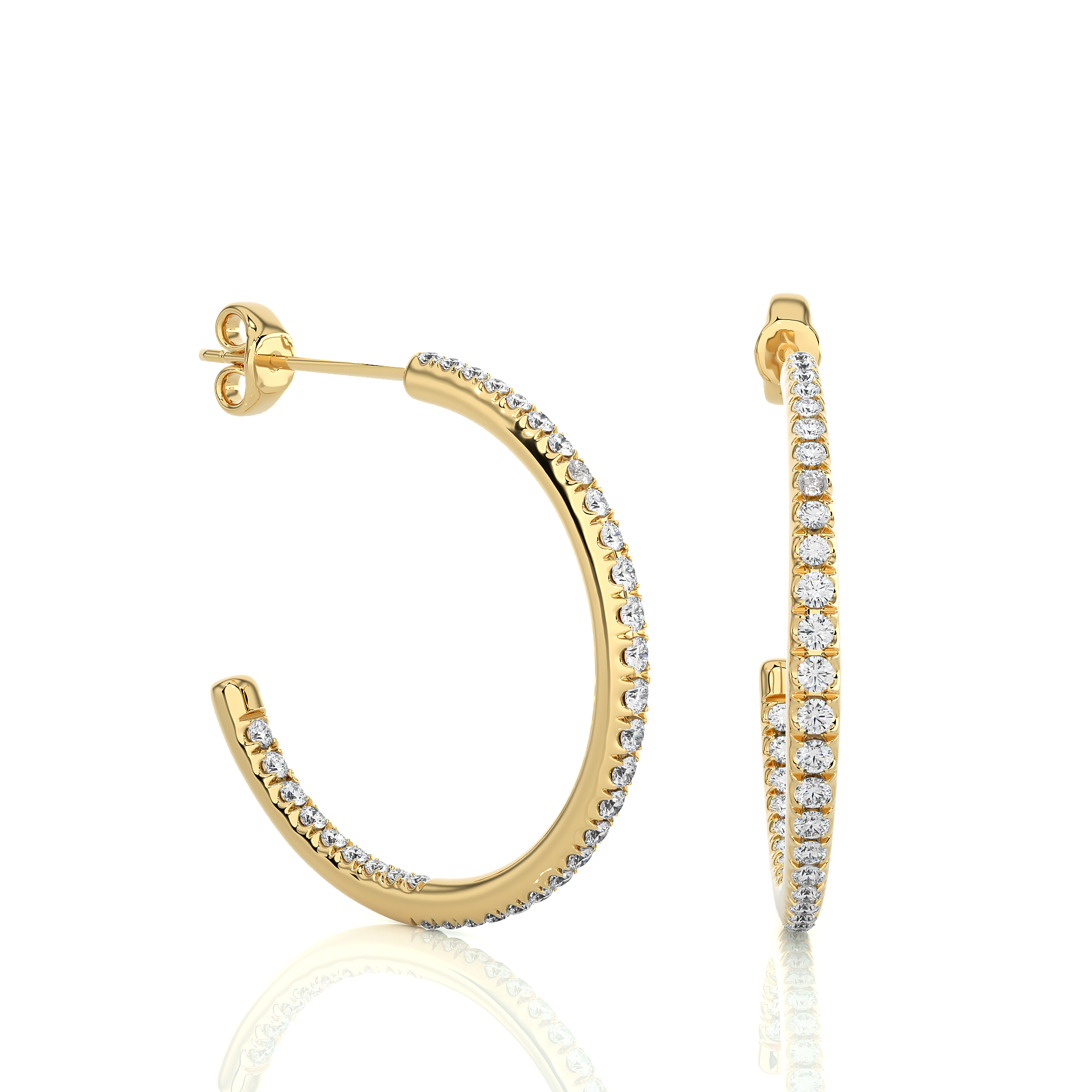 Buy 0.38Ct Natural Diamond Hoop Earrings | Solitairekart