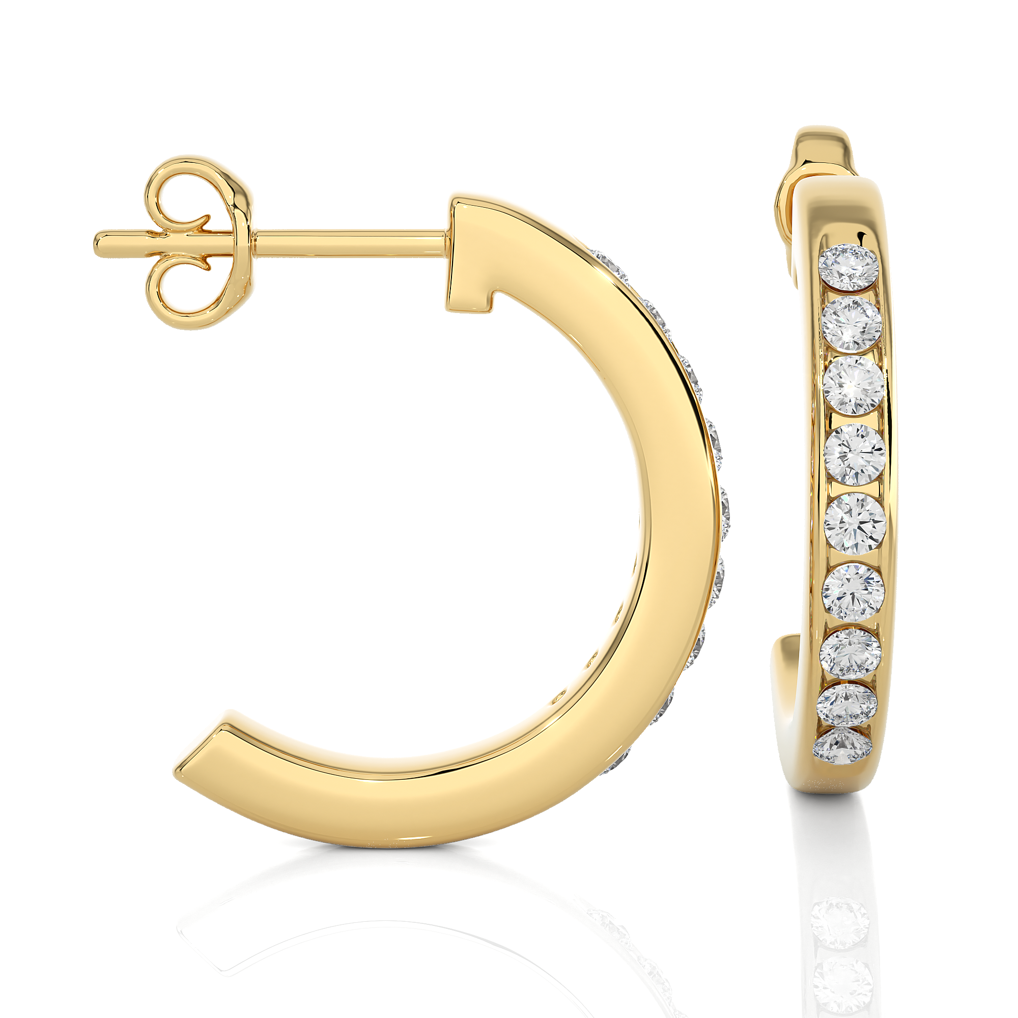 Buy 0.46Ct Natural Diamond Hoop Earrings | Solitairekart
