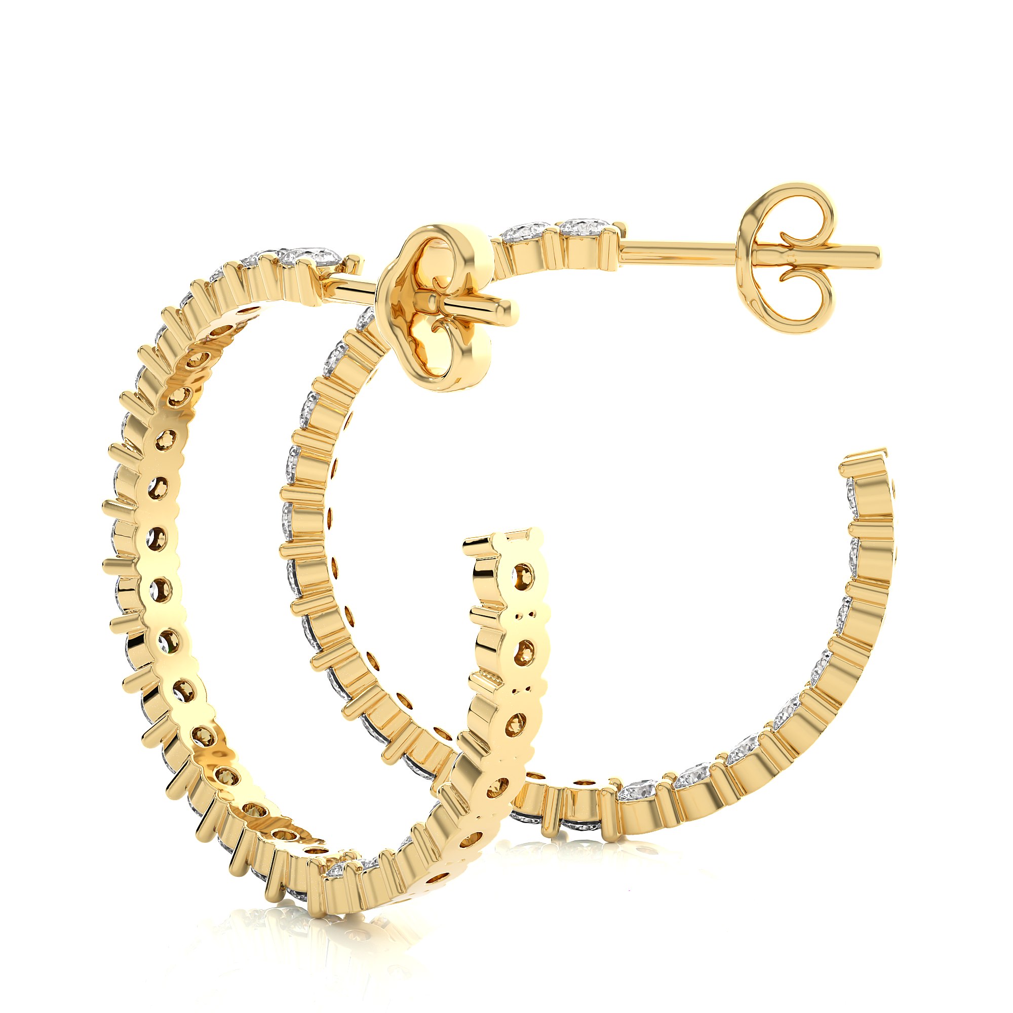 Buy 0.92Ct Natural Diamond Hoop Earrings | Solitairekart
