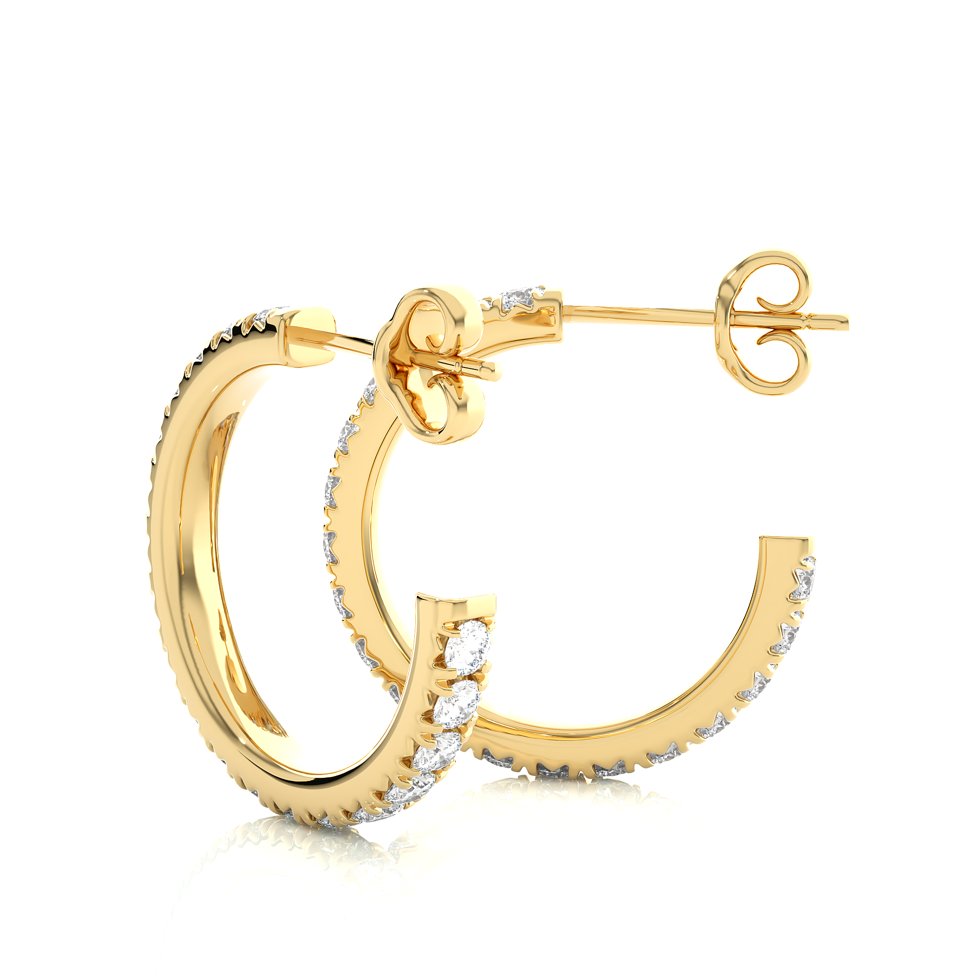 Buy 0.70Ct Natural Diamond Hoop Earrings | Solitairekart