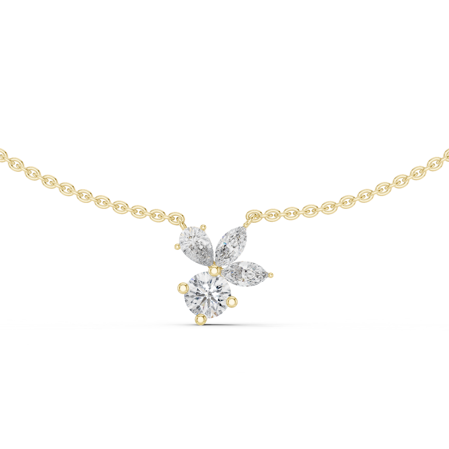 2.12 Ct Multi-Shape Natural Diamond Pendant Necklace