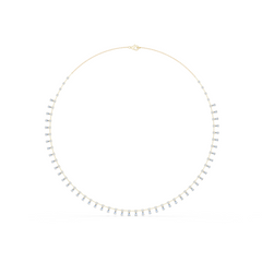 Elegant 6.35ct EF/VS Round and Pear Shape Natural Diamond Tennis Necklace
