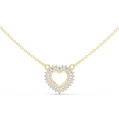 0.38ct Natural Diamond Pendant Necklace – Heart Design EF/VS Quality
