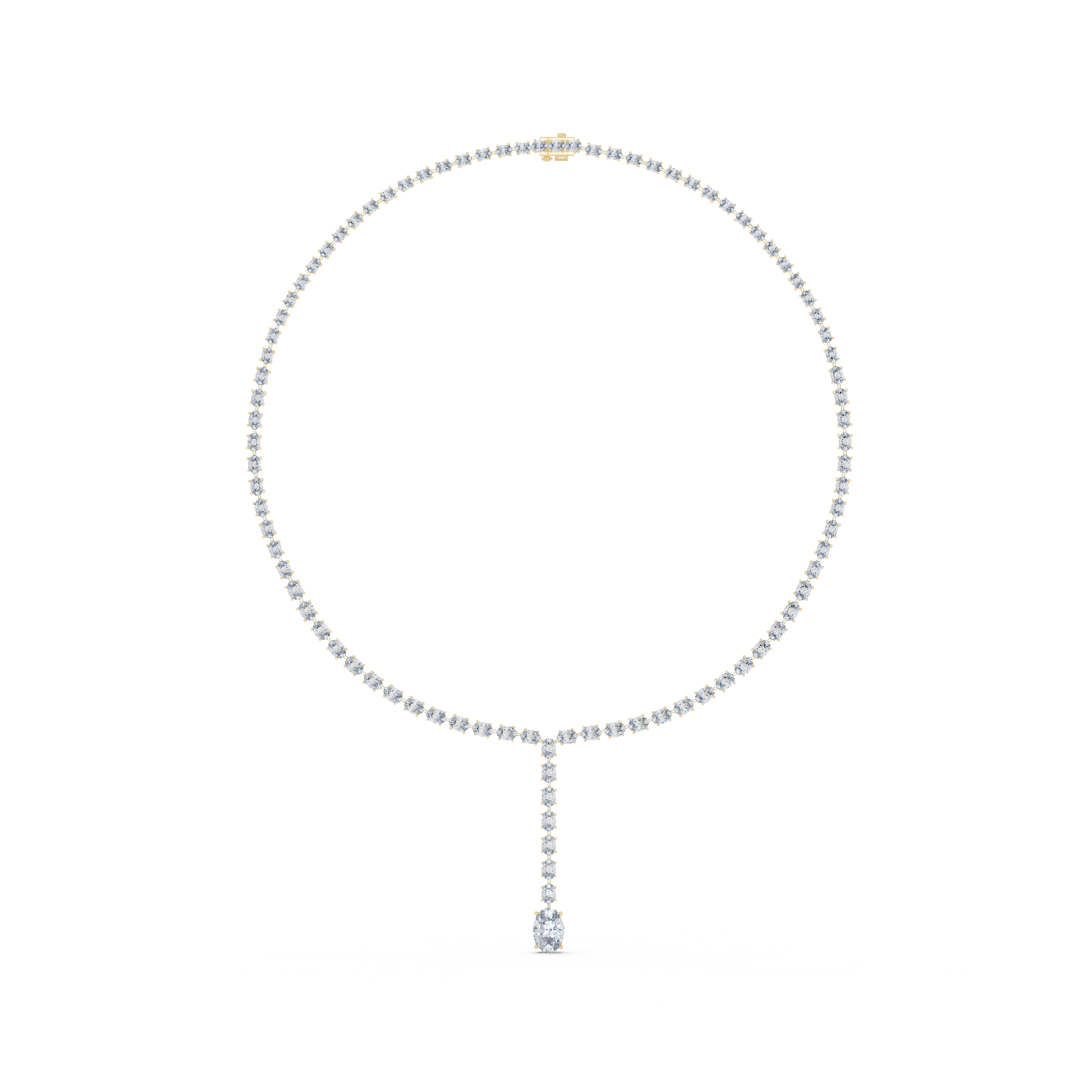 15.4 Ct Oval Cut Natural Diamond Tennis Necklace