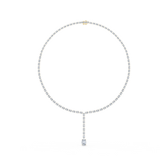 15.4 Ct Oval Cut Natural Diamond Tennis Necklace