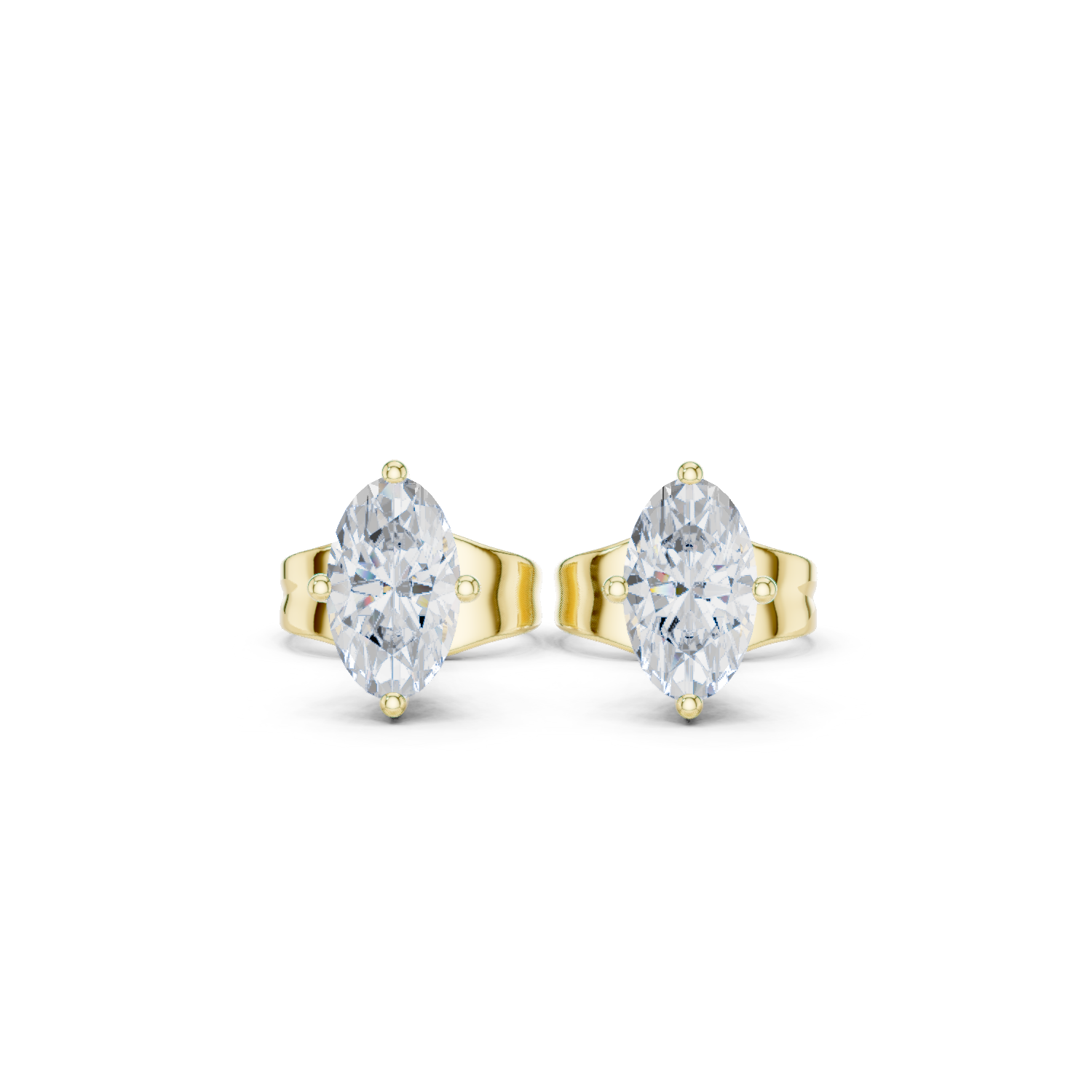 0.50 Carat Natural Diamond Oval Solitaire Studs – H Color, VS2 Clarity